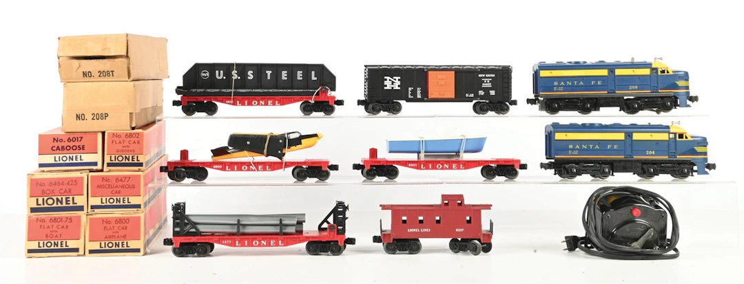 LIONEL POSTWAR O. GAUGE NO. 1605W DIESEL FREIGHT SET WITH ORIGINAL