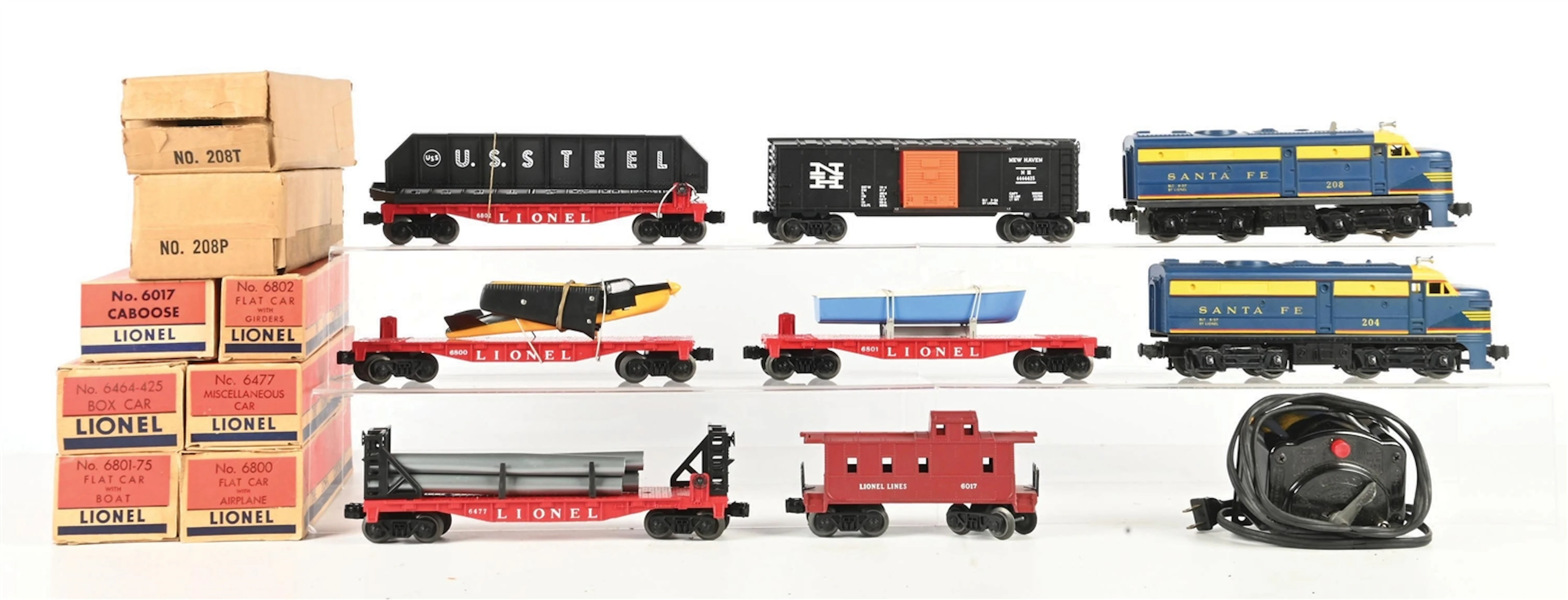 LIONEL POSTWAR O. GAUGE NO. 1605W DIESEL FREIGHT SET WITH ORIGINAL