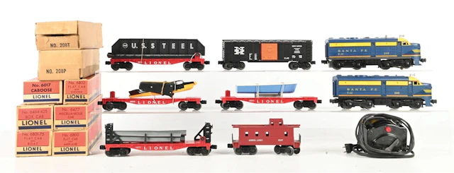 LIONEL POSTWAR O. GAUGE NO. 1605W DIESEL FREIGHT SET WITH ORIGINAL