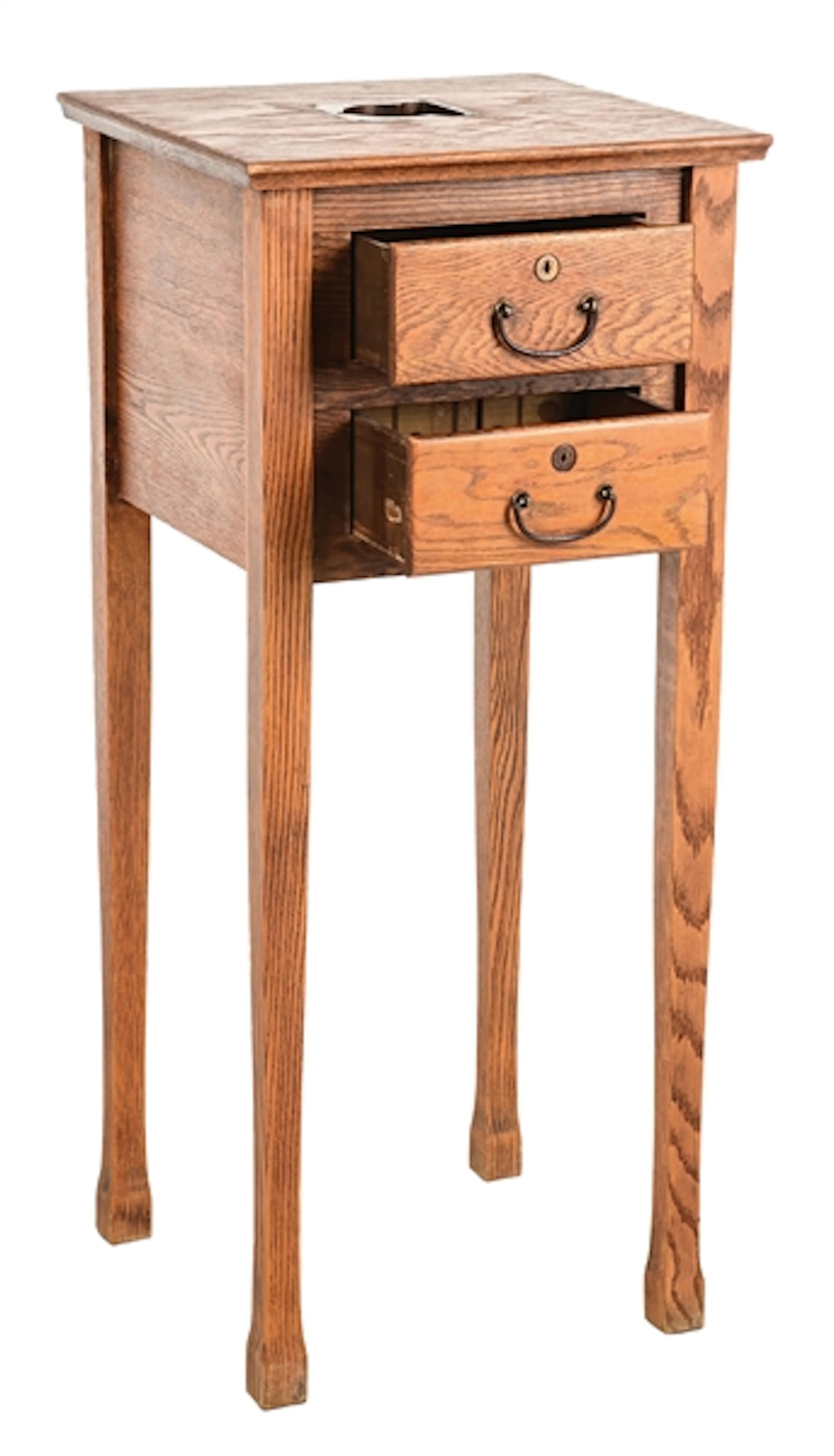 SLOT MACHINE OAK STAND WITH CASH DROP