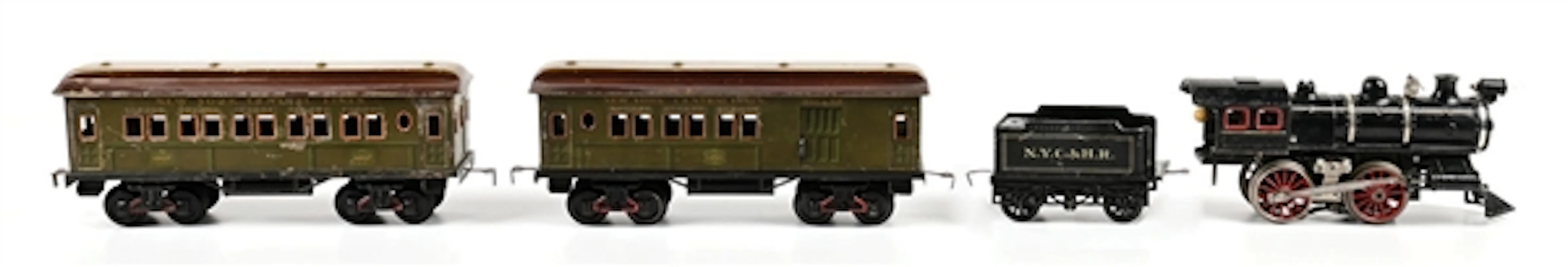 LOT OF 4: BING GA. 1 NYC STEAM LOCOMOTIVE PASSENGER SET