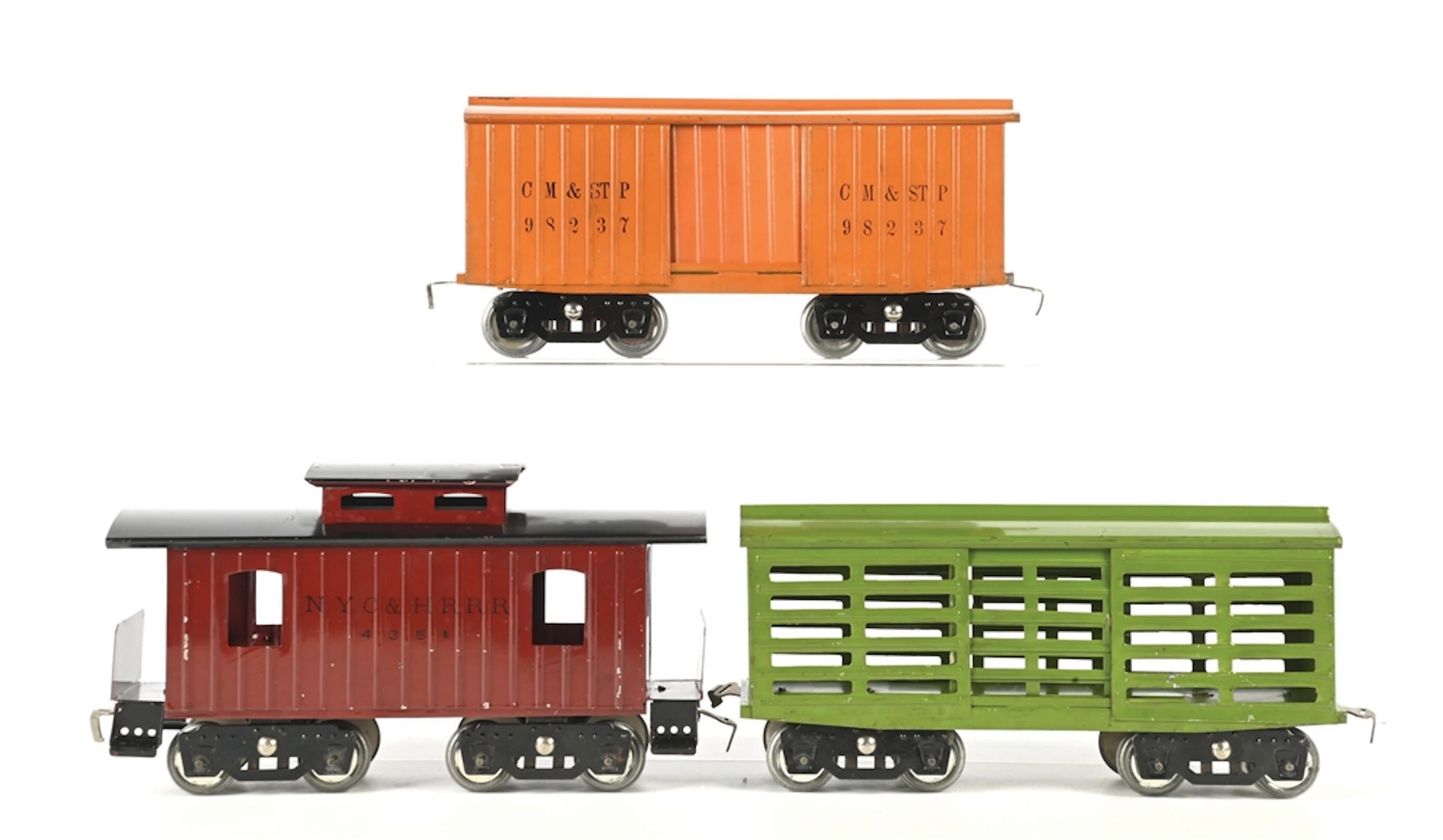 LOT OF 3: AMERICAN FLYER PREWAR STD. GAUGE ASSORTED FREIGHT CARS MADE BY LIONEL