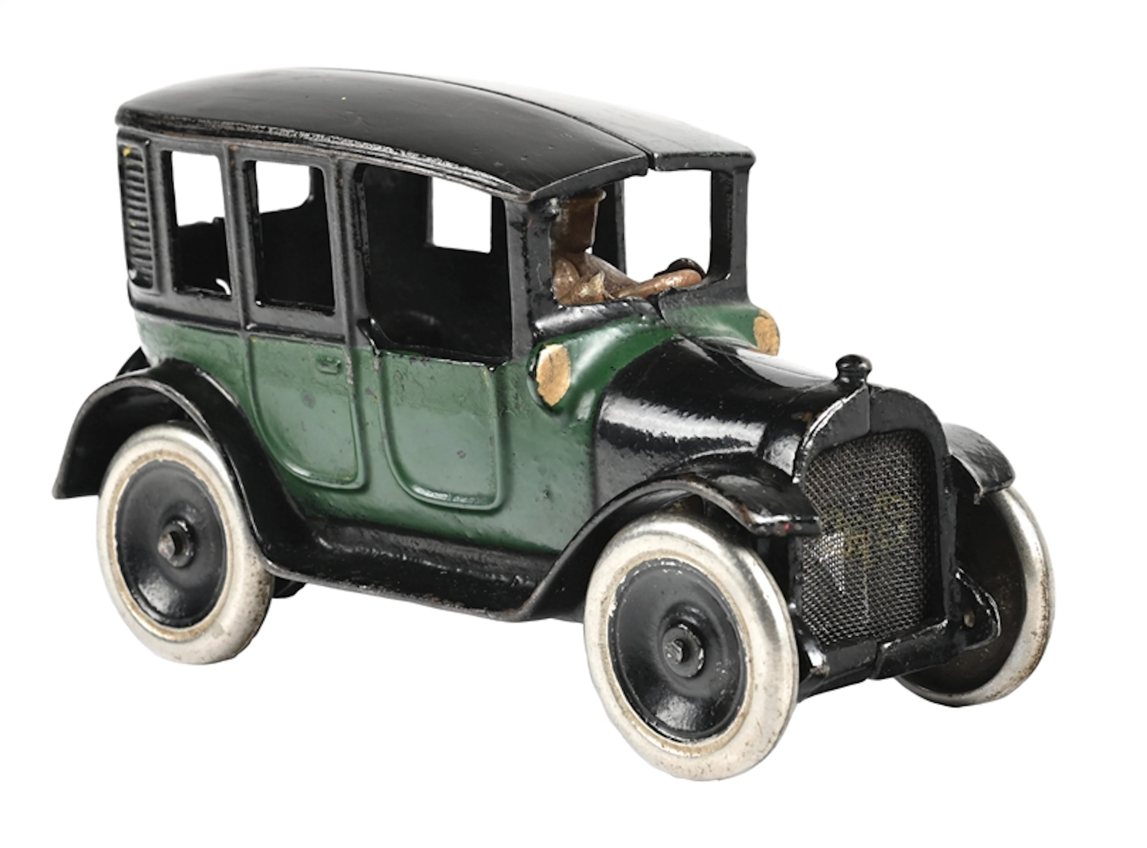 ARCADE MFG. CO. CAST IRON GREEN TAXI CAB/SEDAN
