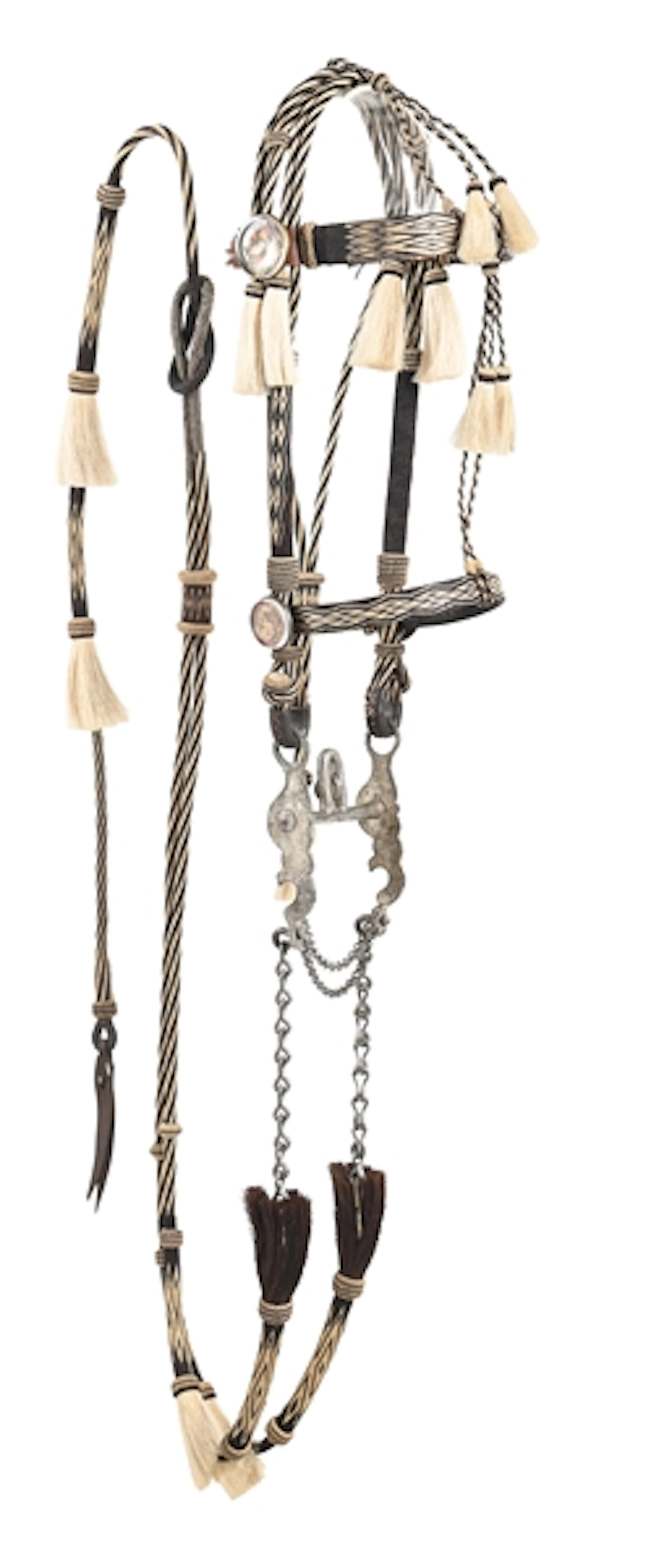WALLA WALLA WASHINGTON STATE PRISON MADE HORSEHAIR BRIDLE WITH BIT AND WHIP