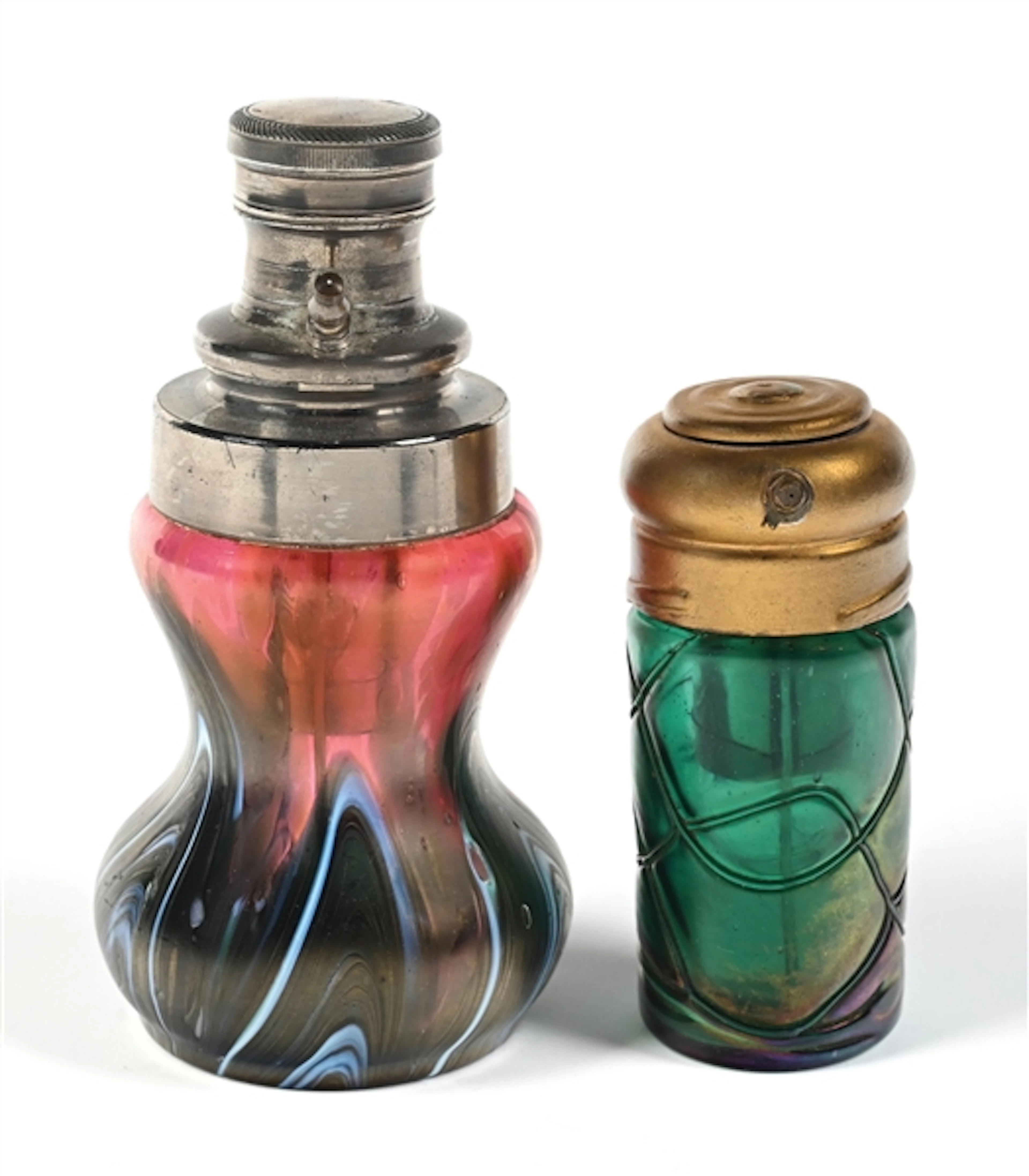 ART NOUVEAU PERFUMES WITH ATOMIZERS & SWIRLED PATTERNS