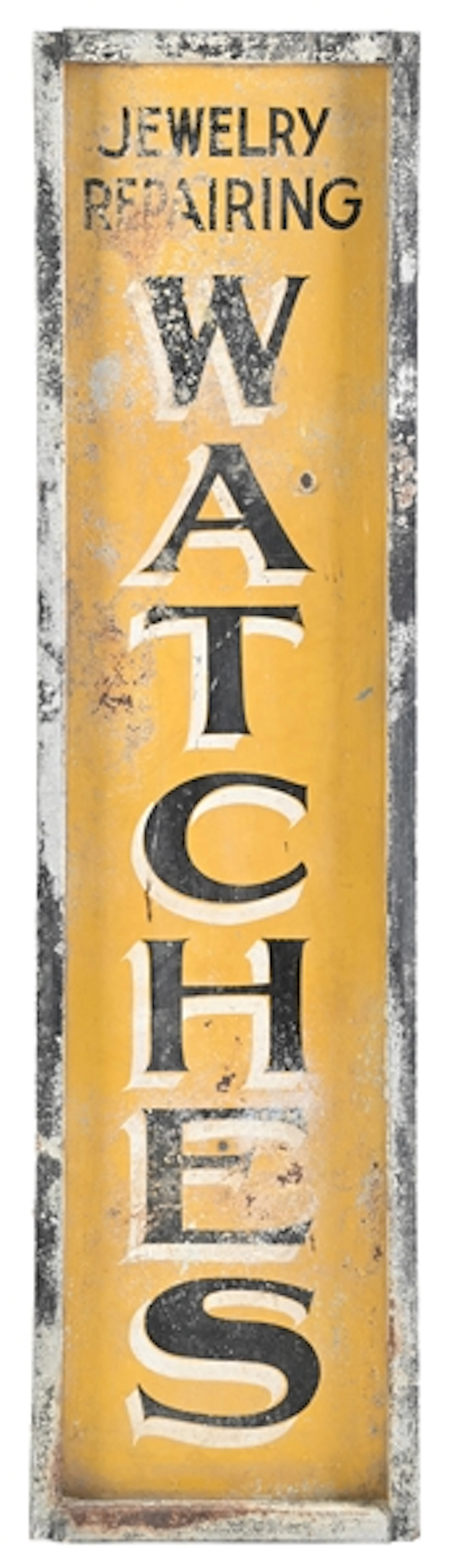 PAINTED TIN JEWELRY & WATCH REPAIR SIGN