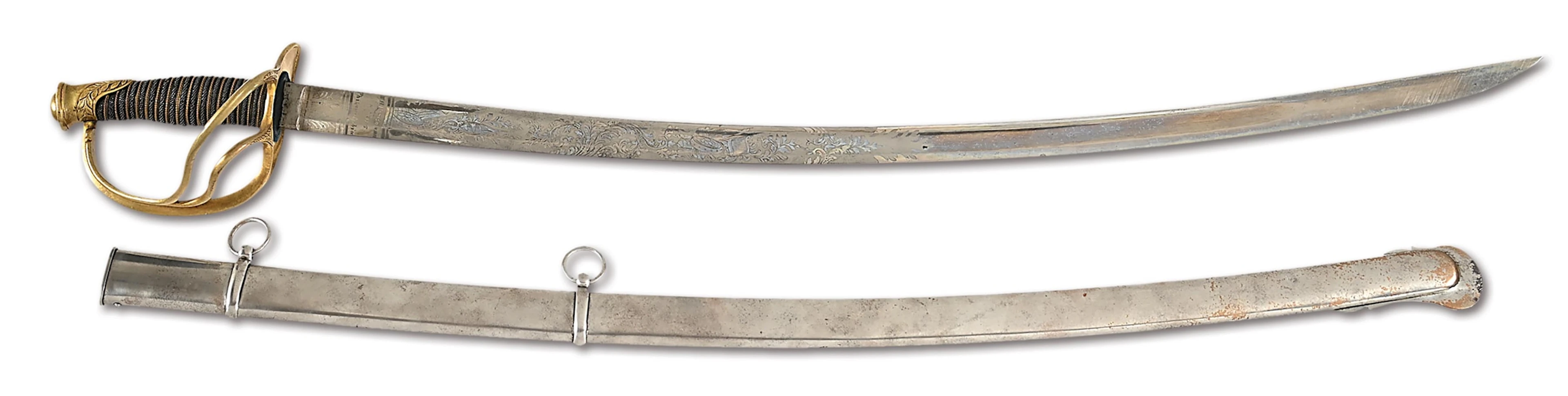 US MODEL 1840 CAVALRY OFFICER’S SABER PRESENTED TO 1ST LT. CHARLES