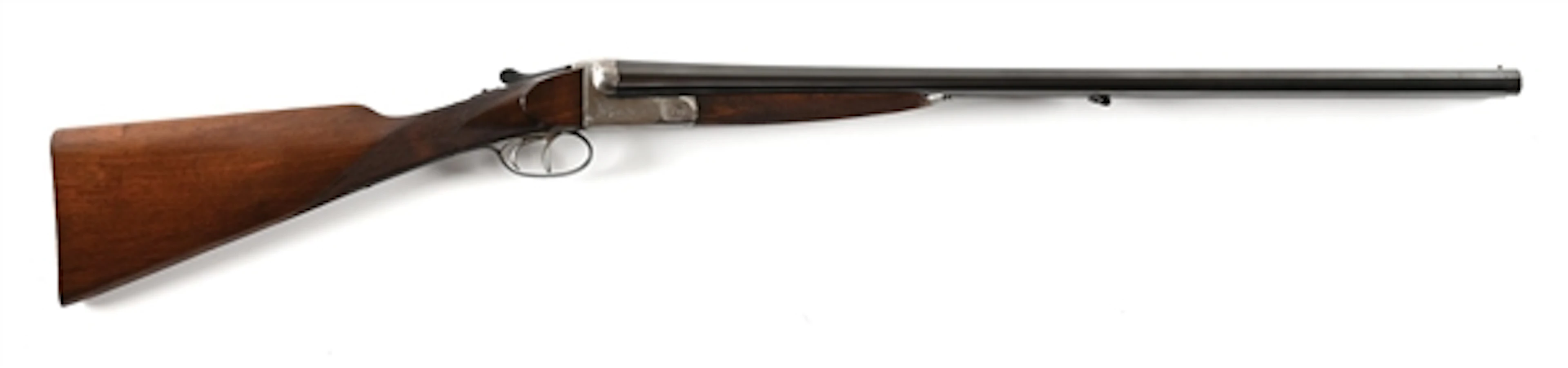 (C) BELGIAN SIDE BY SIDE 12 BORE SHOTGUN.