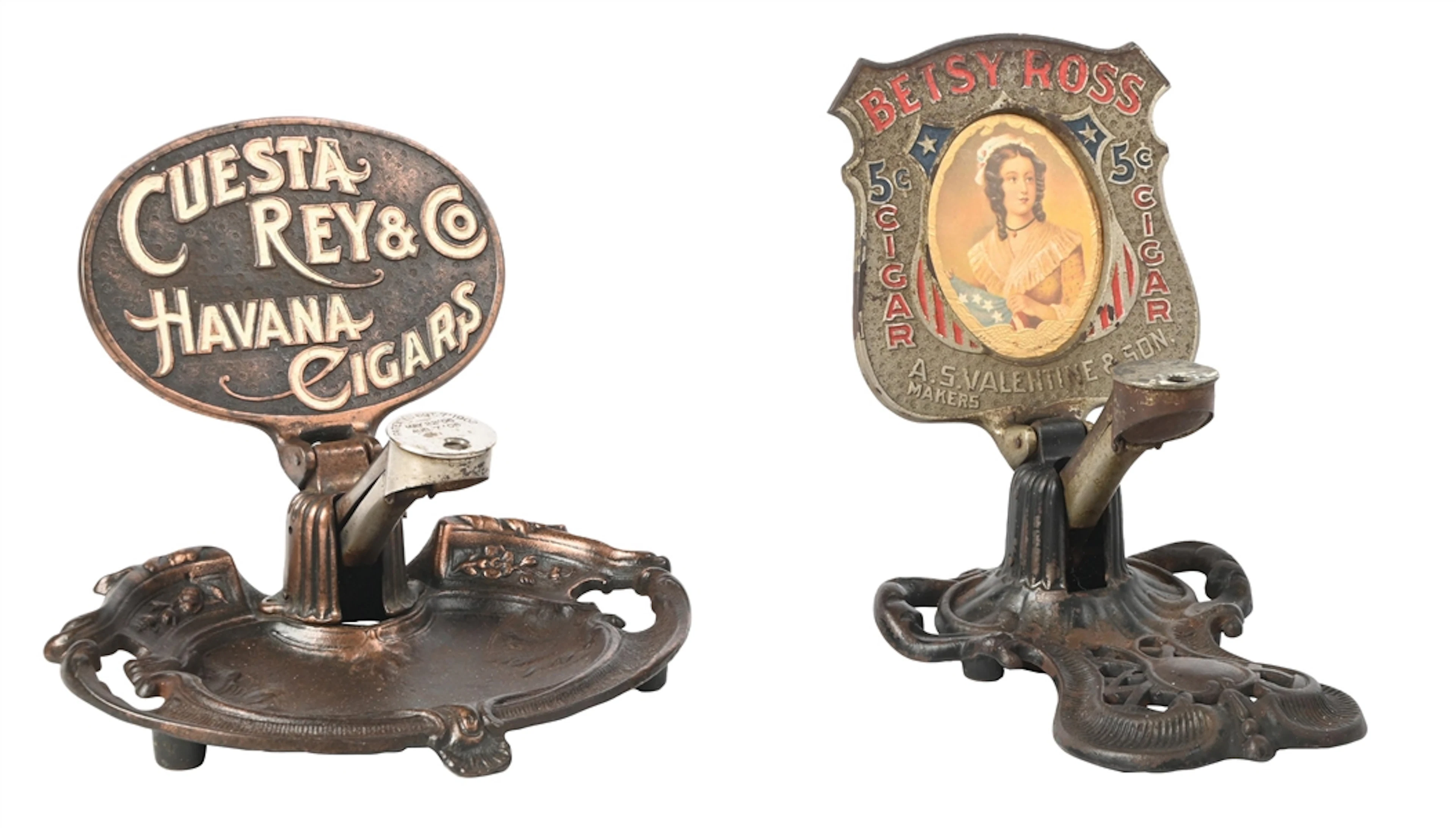 PAIR OF COUNTERTOP COMMERCIAL ADVERTISING CIGAR CUTTERS