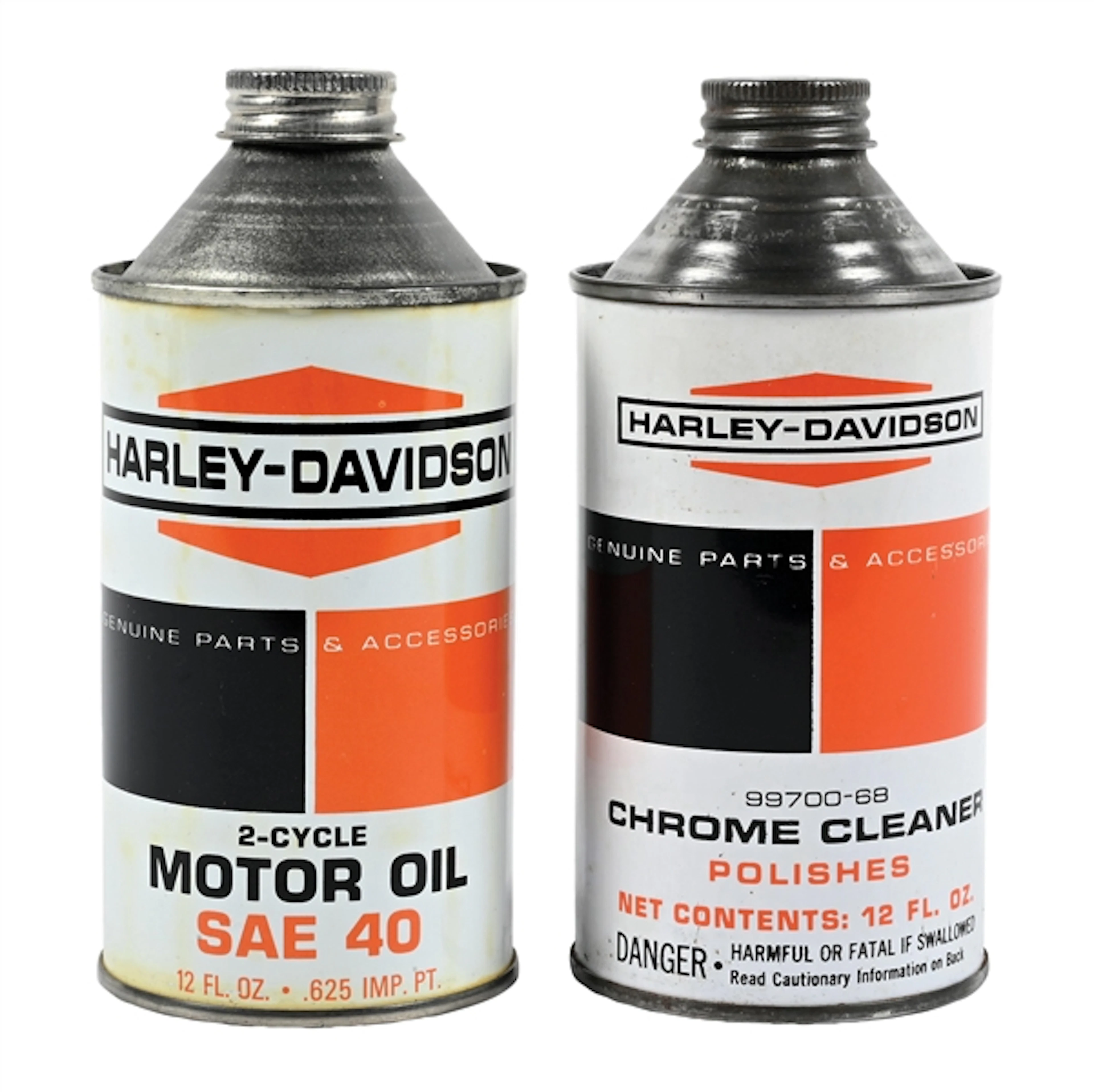 COLLECTION OF 2: HARLEY-DAVIDSON 2-CYCLE MOTOR OIL AND CHROME CLEANER