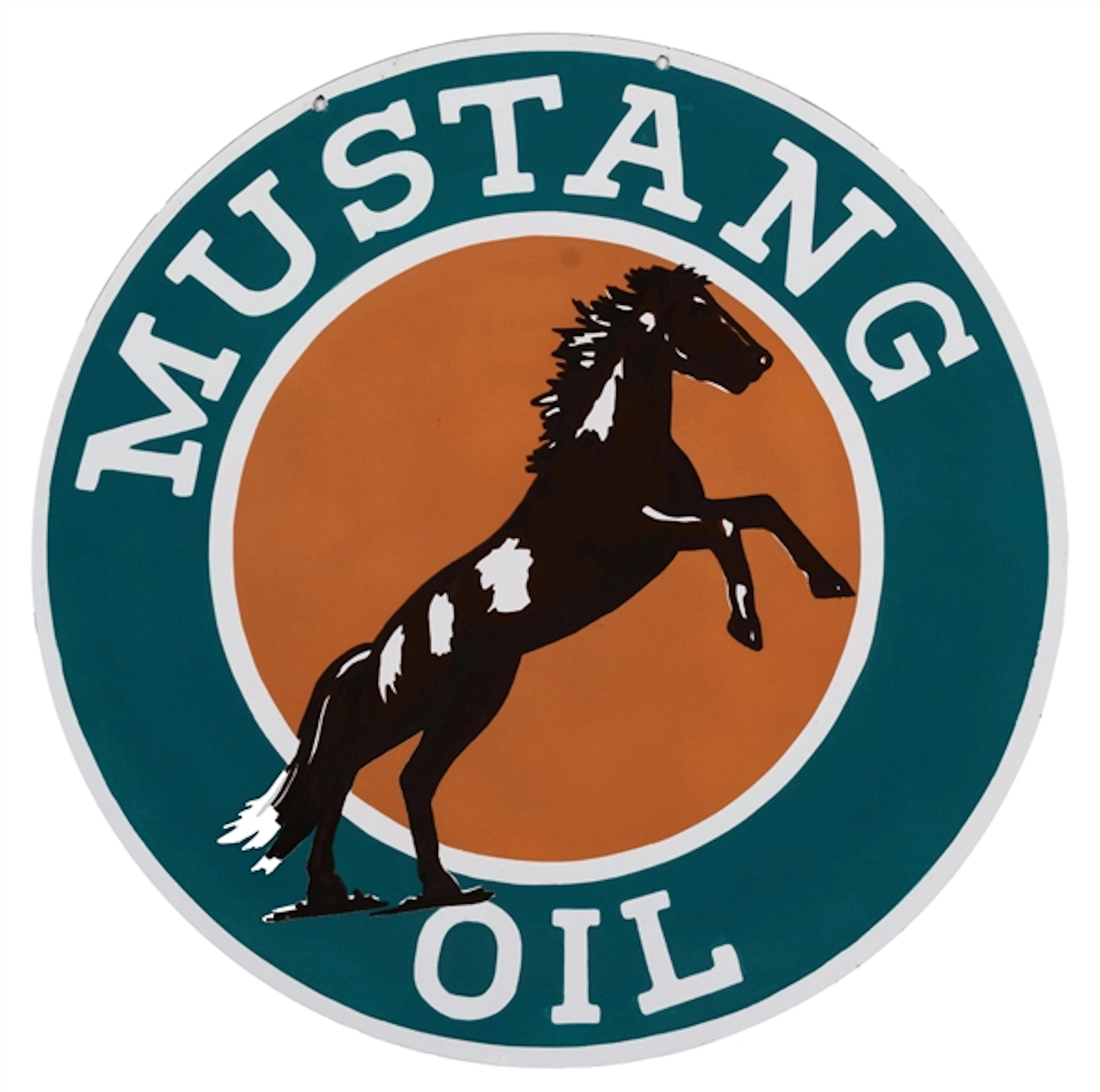 MUSTANG OIL PORCELAIN REPLICA SIGN