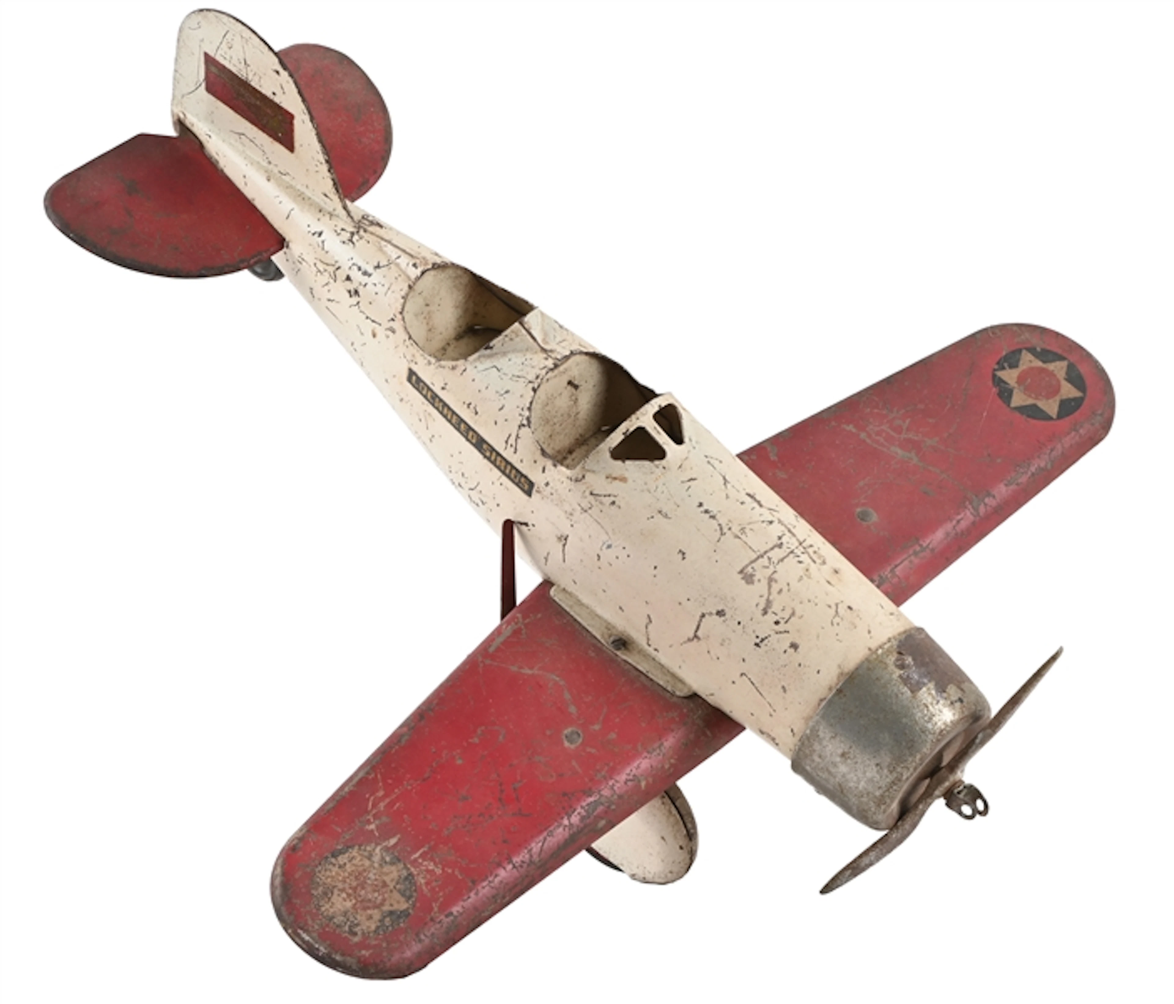 STEELCRAFT LOCKHEED SIRIUS PRESSED STEEL TOY AIRPLANE