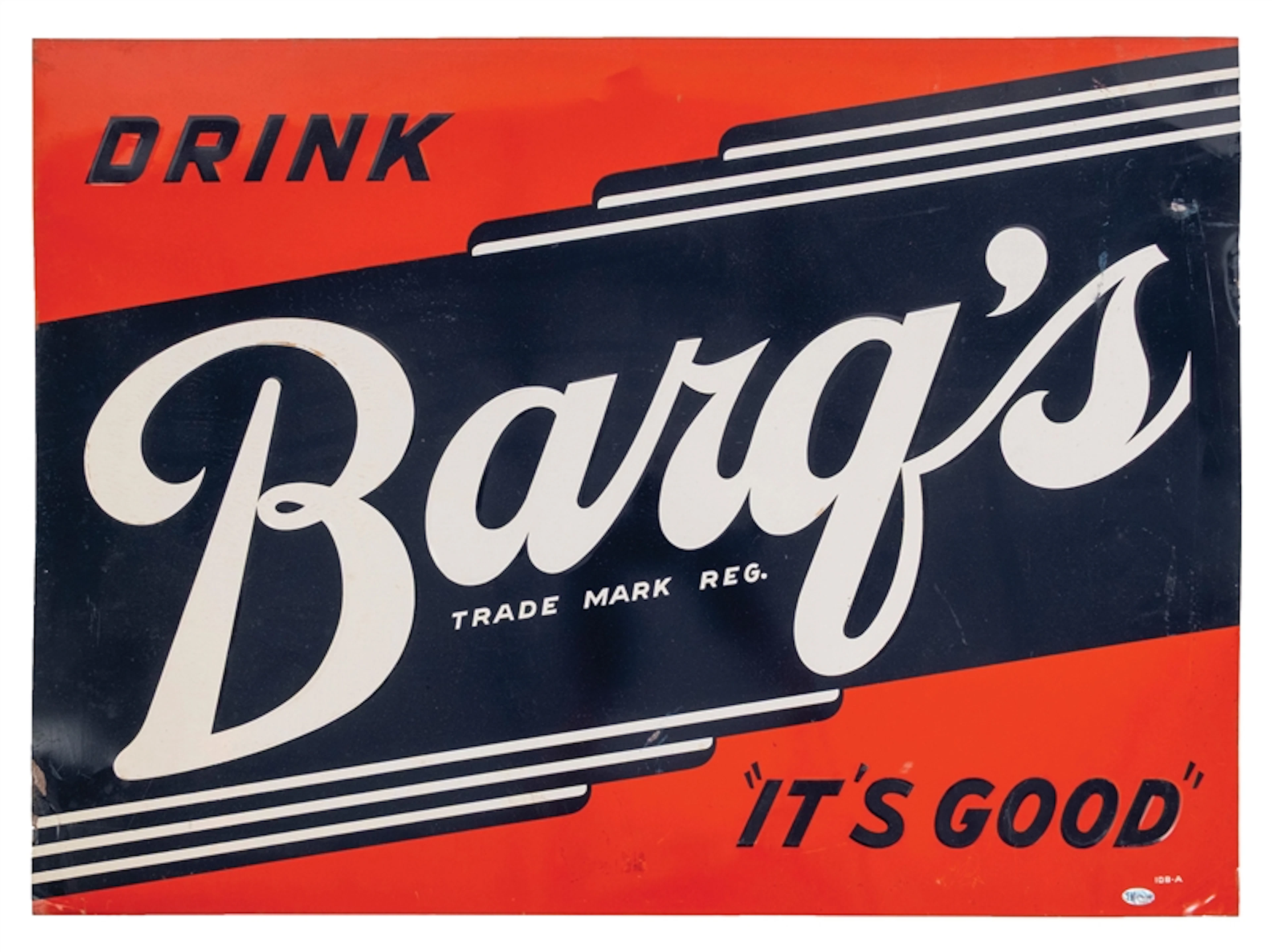 DRINK BARQ'S ROOT BEER TIN TACKER SIGN