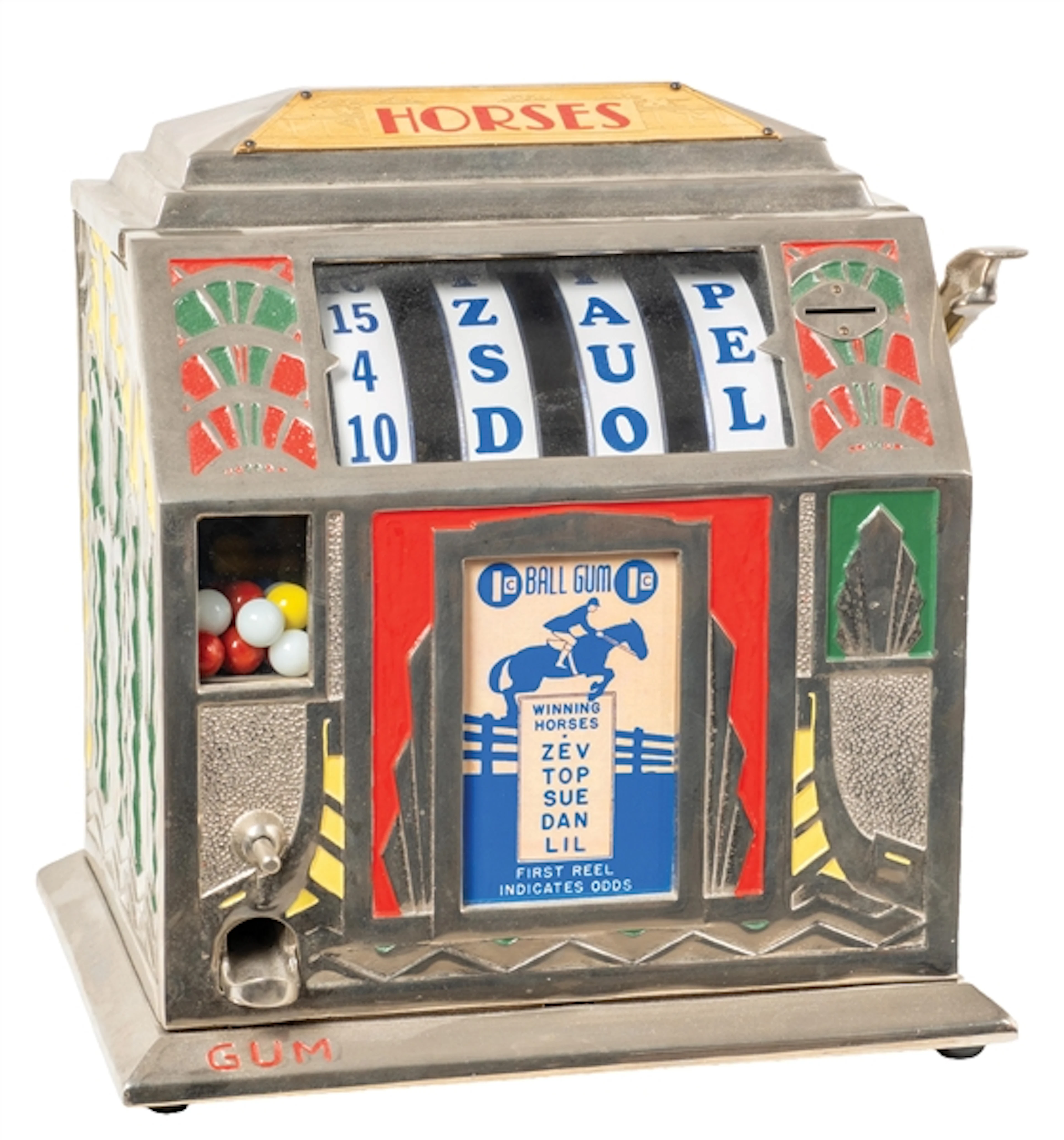 1¢ "HORSES" HORSE RACE-THEMED ALUMINUM TRADE STIMULATOR