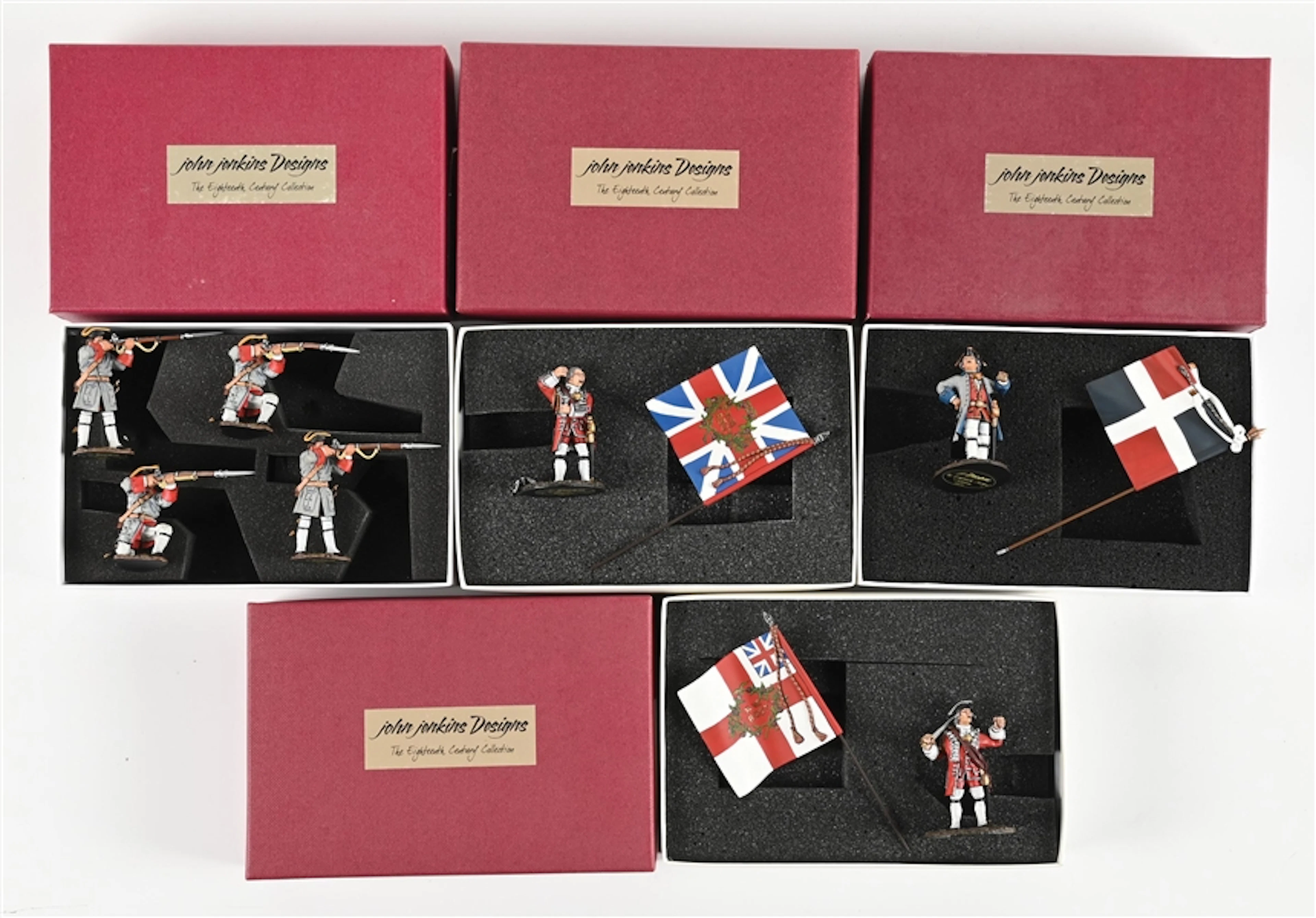 LOT OF 4: JOHN JENKINS DESIGNS PLAINS OF ABRAHAM SETS IN BOXES