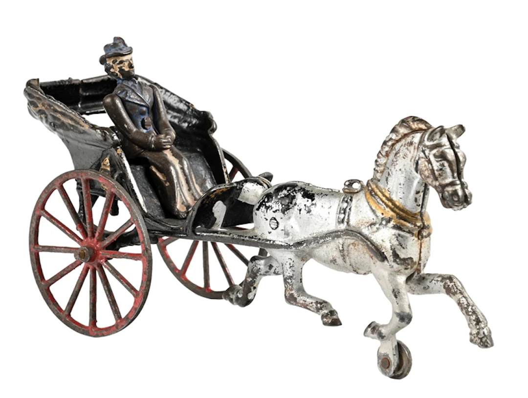 KENTON HARDWARE MFG. CO. CAST-IRON “ROAD PHAETON” HORSE-DRAWN TOY