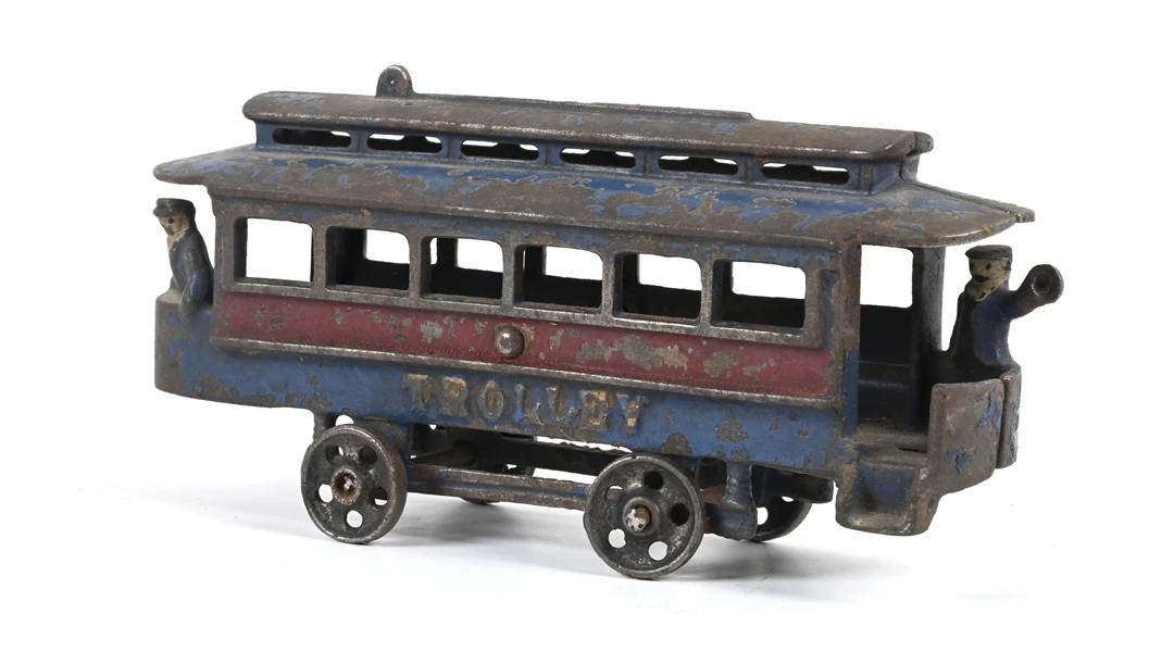CAST IRON TROLLEY OR STREETCAR TOY
