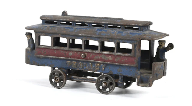 CAST IRON TROLLEY OR STREETCAR TOY