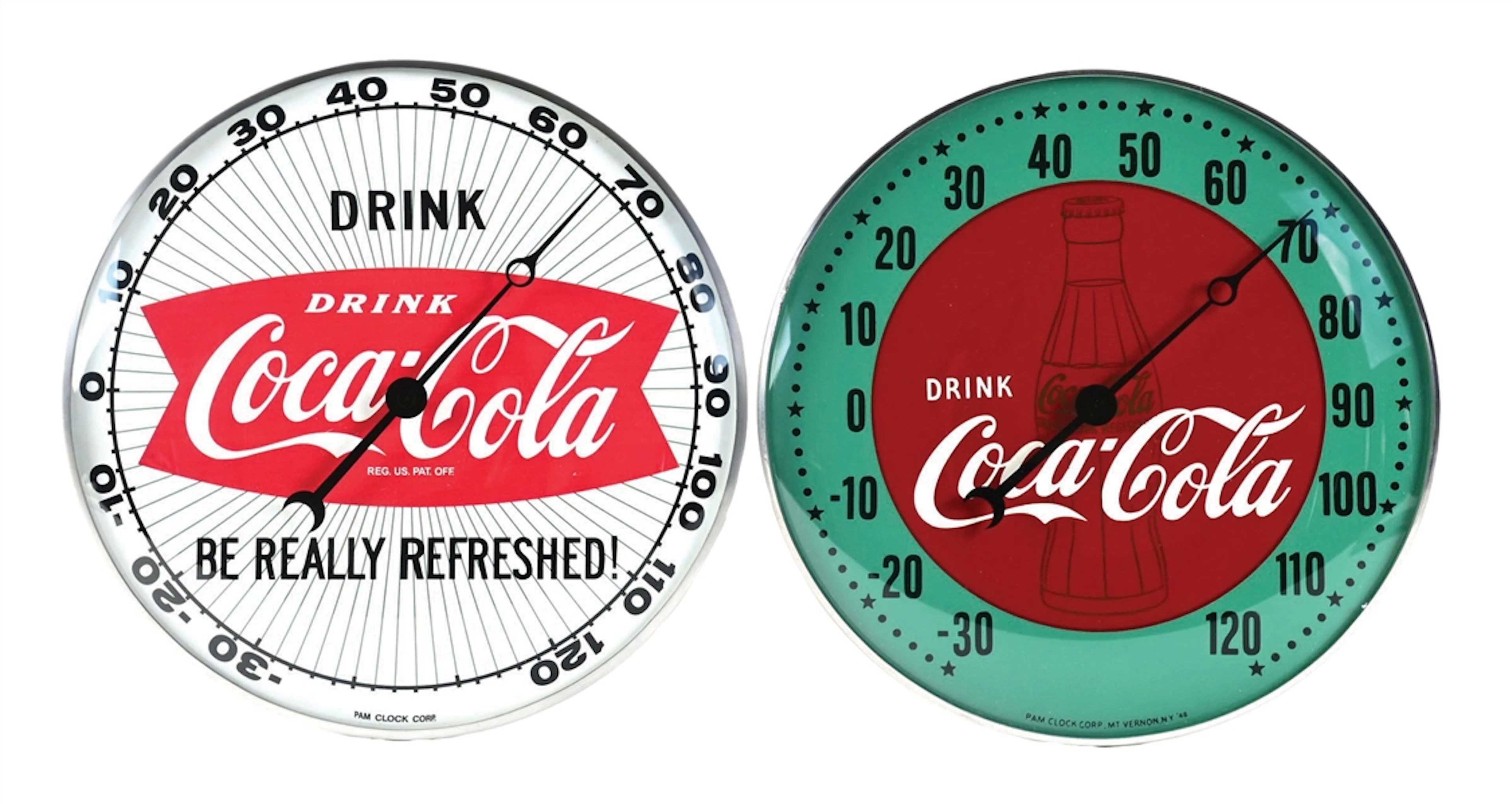 COLLECTION OF 2: COCA-COLA PAM THERMOMETER SIGNS