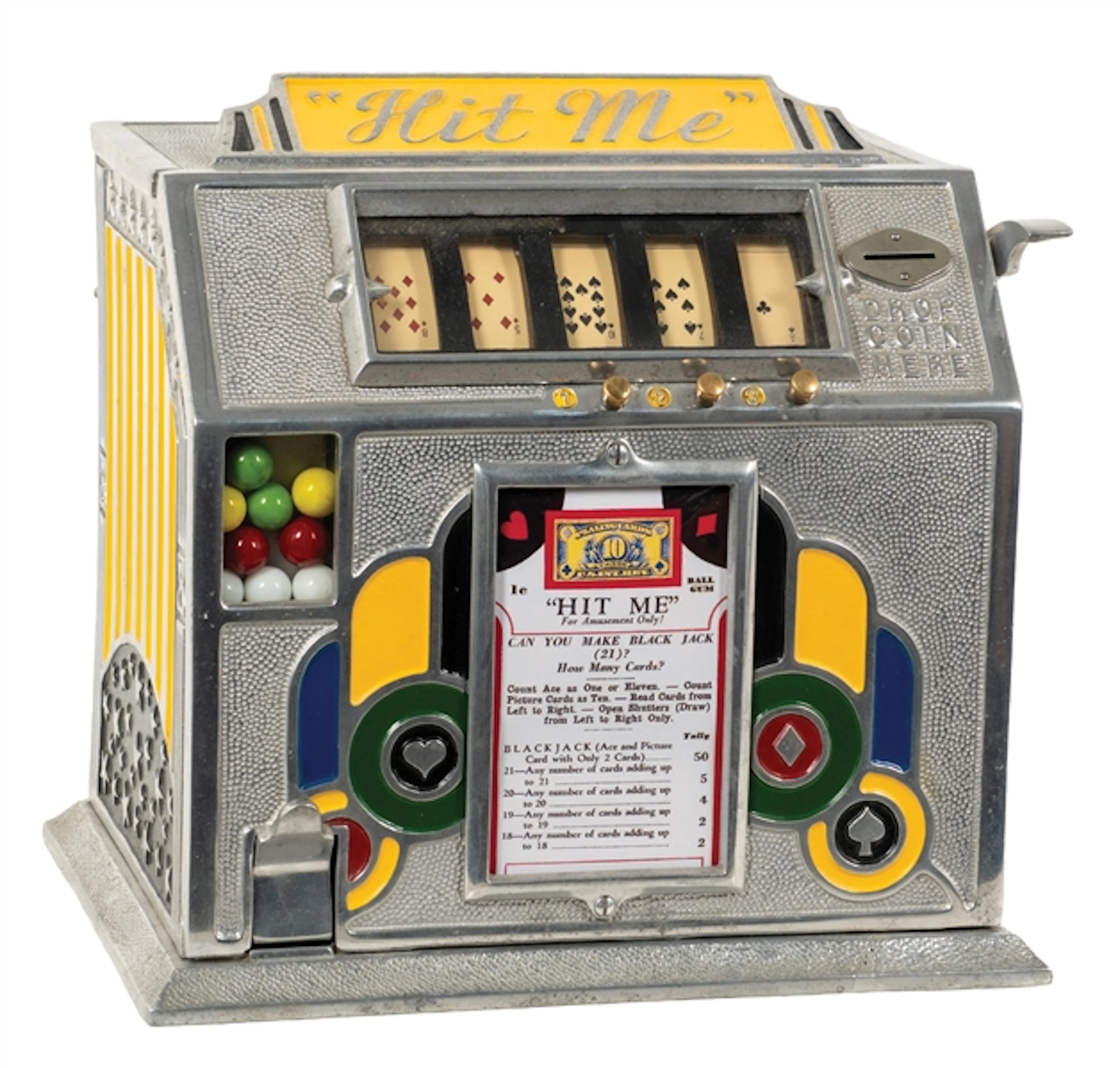 1¢ "HIT ME" DRAW POKER-THEMED TRADE STIMULATOR