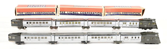 LOT OF 2: PRE-WAR LIONEL O-GA. NO. 616 FLYING YANKEE STREAMLINE PASSENGER