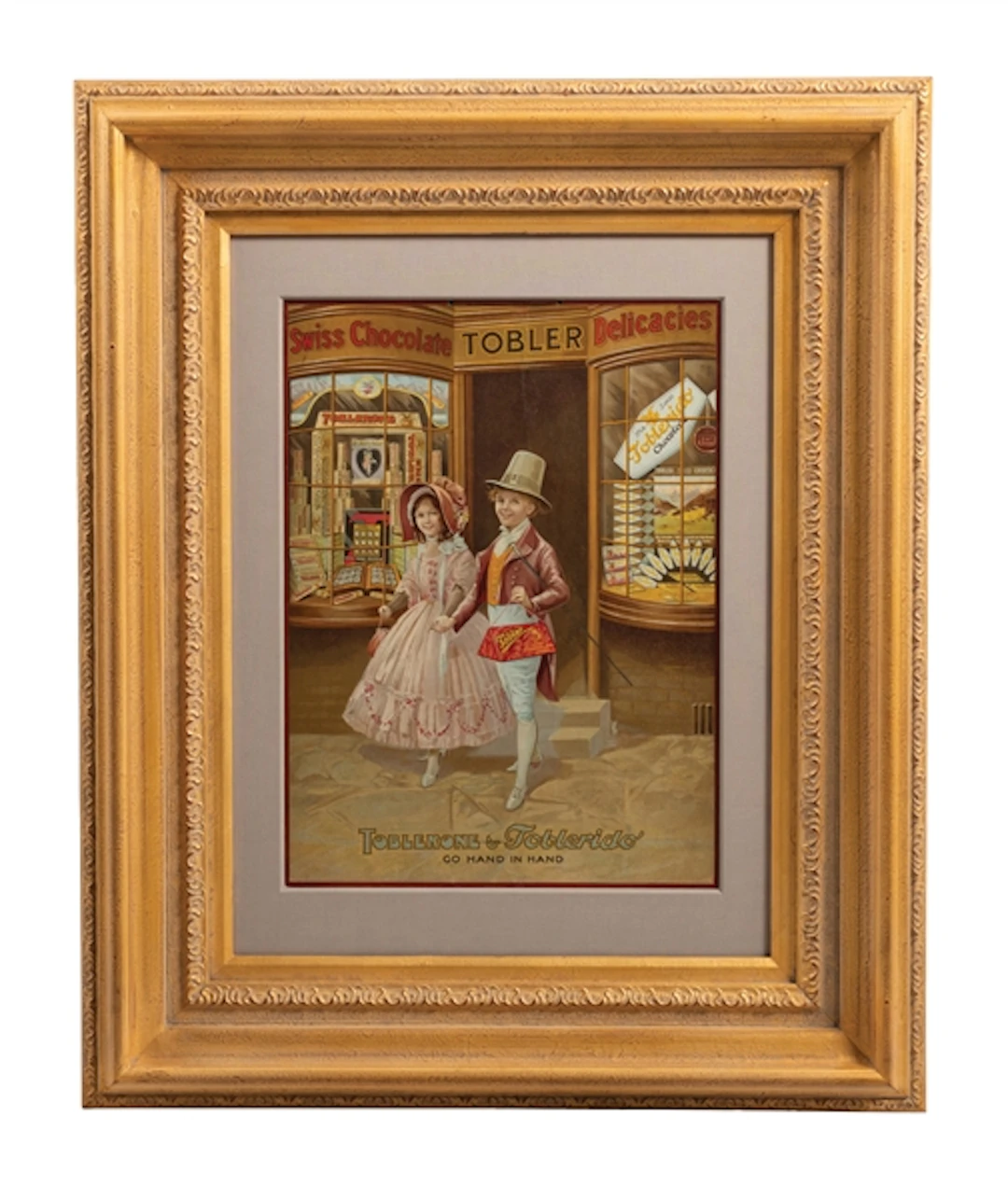 SWISS CHOCOLATE TOBLER DELICACIES FRAMED ADVERTISING