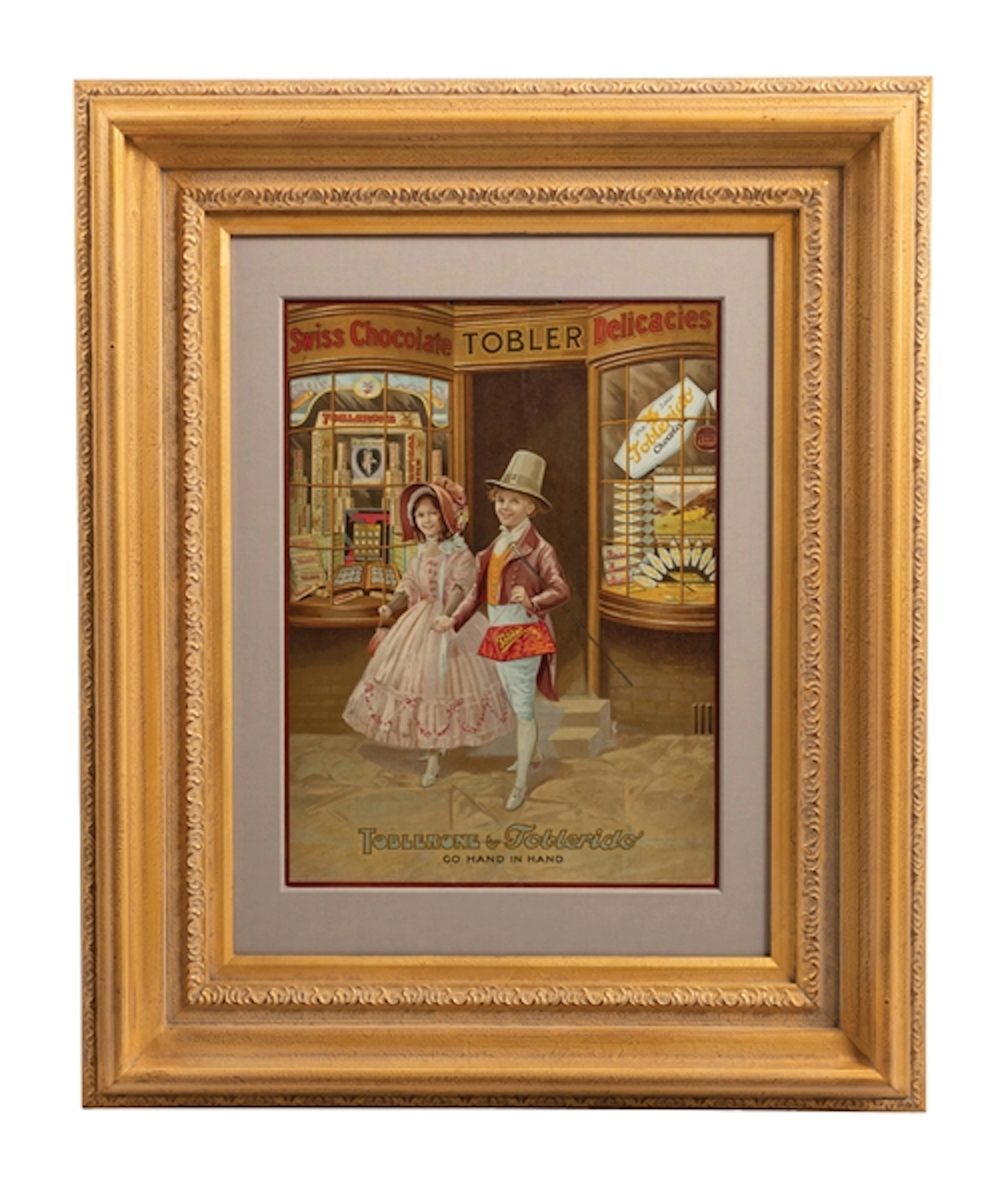 SWISS CHOCOLATE TOBLER DELICACIES FRAMED ADVERTISING