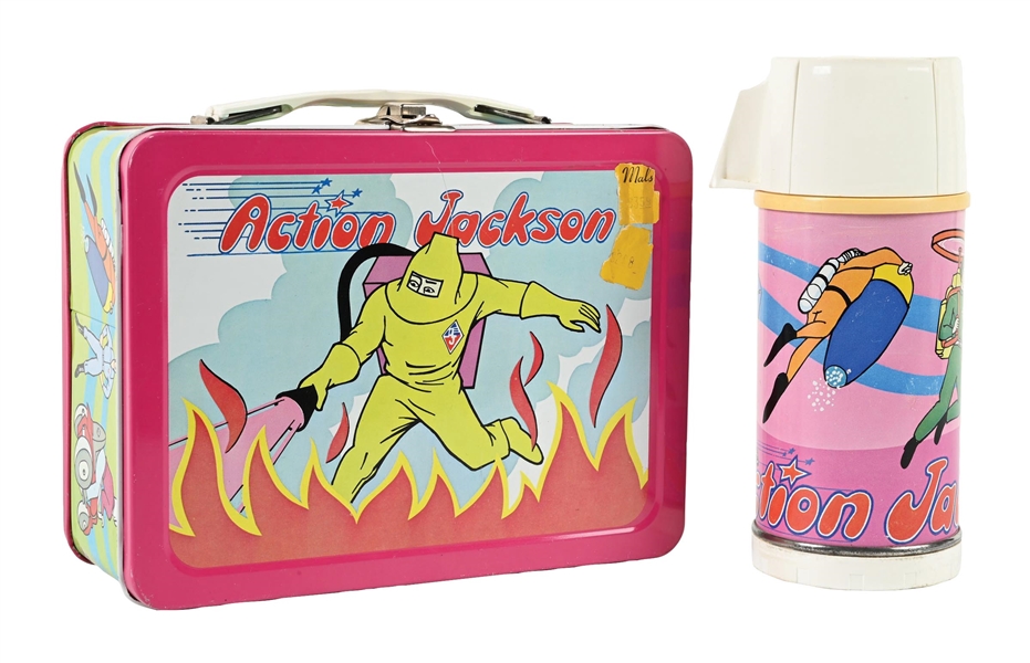 ACTION JACKSON METAL LUNCH BOX WITH THERMOS