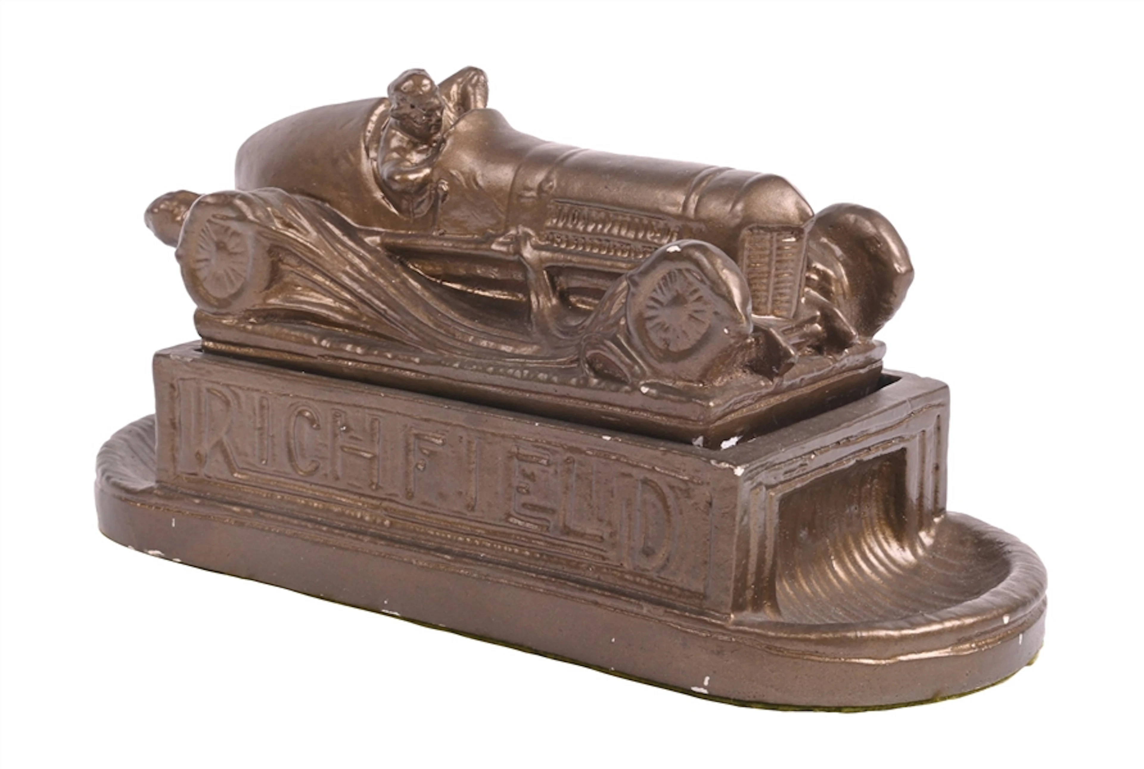 RICHFIELD OIL COMPANY CIGARETTE BOX WITH DUAL ASHTRAYS