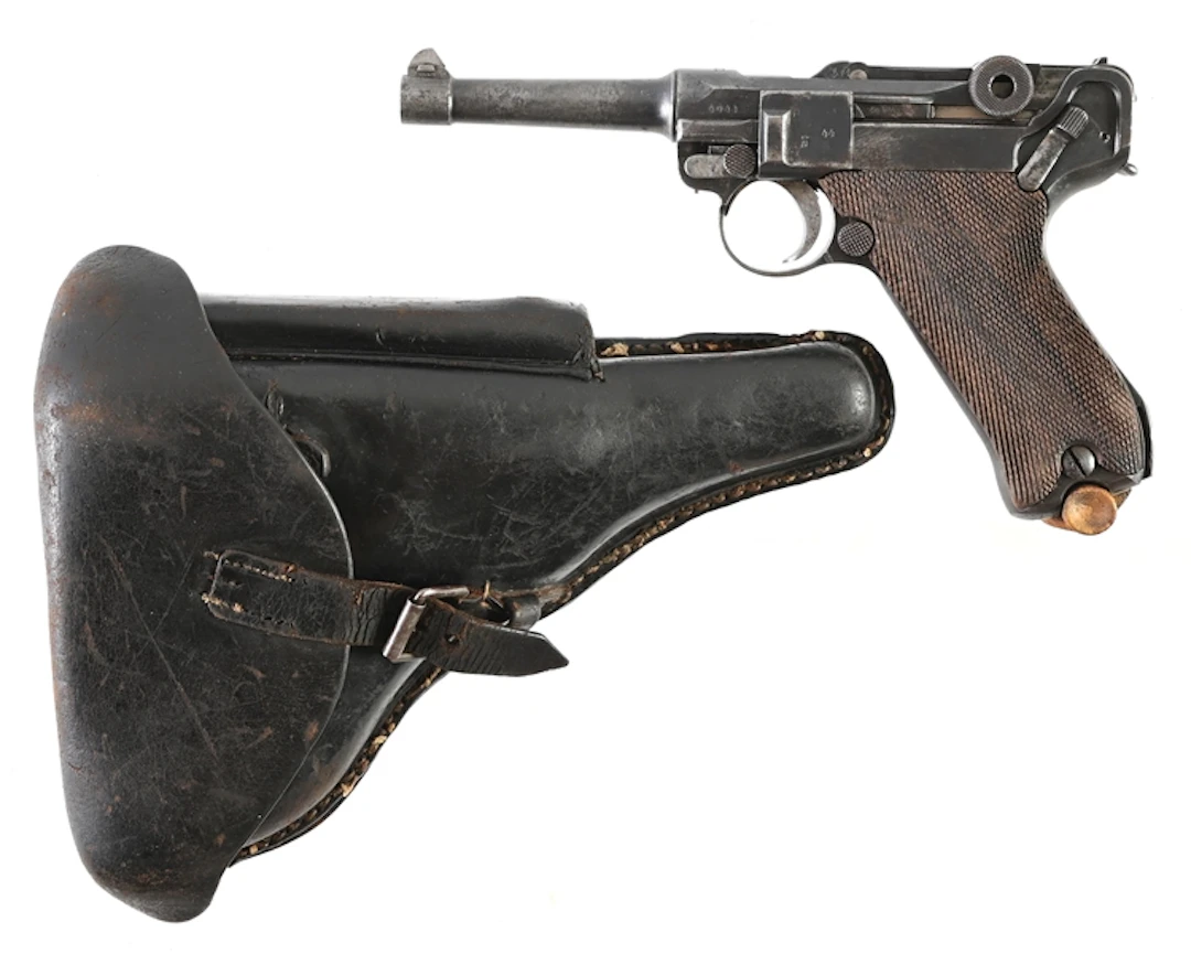 (C) ERFURT P.08 LUGER SEMI-AUTOMATIC PISTOL WITH HOLSTER.
