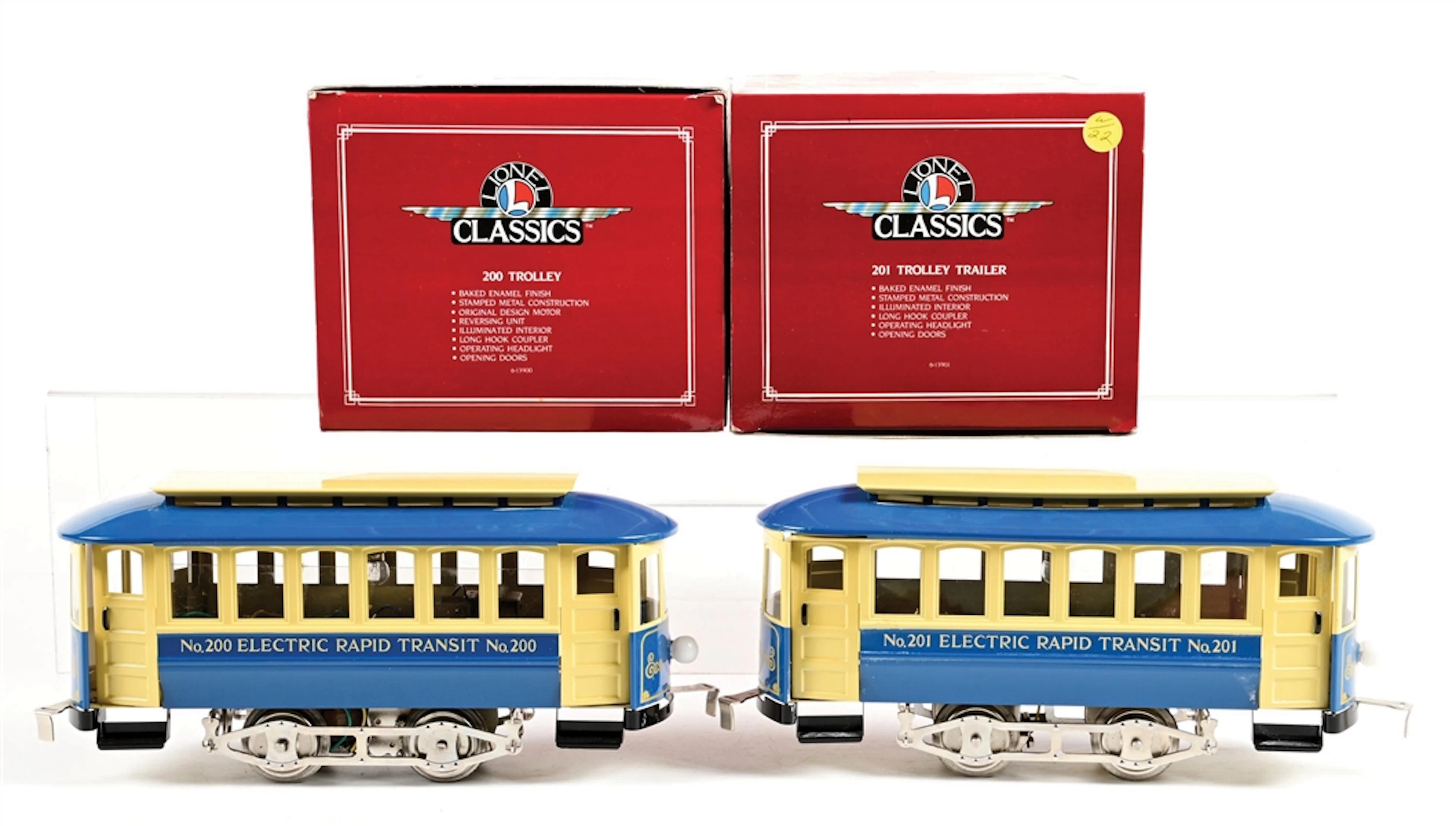LOT OF 2: LIONEL CLASSICS STANDARD GA. NO. 200 ELECTRIC RAPID TRANSIT