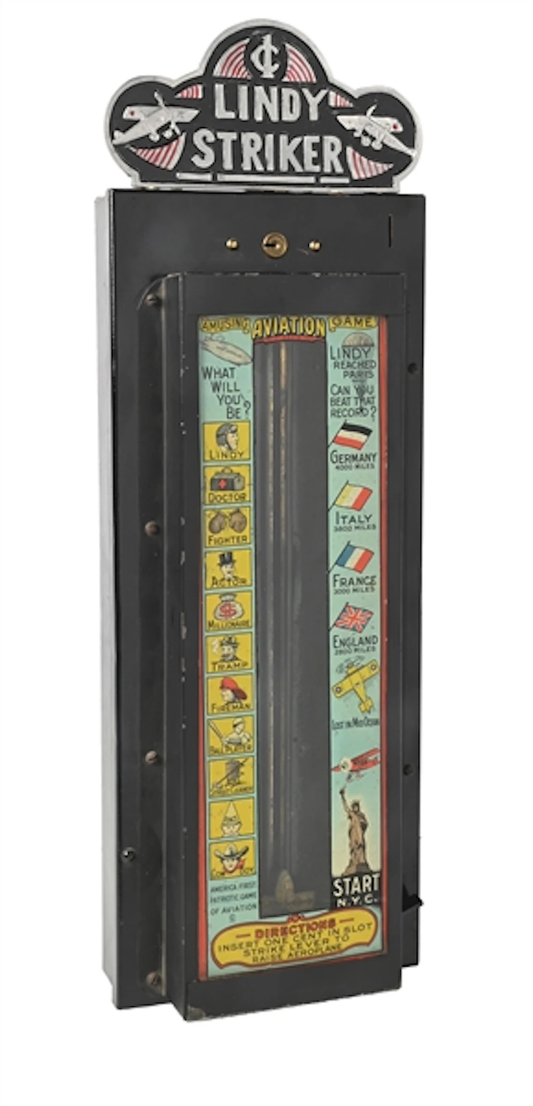 1¢ MADORSKY CO. LINDY STRIKER WALL HANGING ARCADE GAME