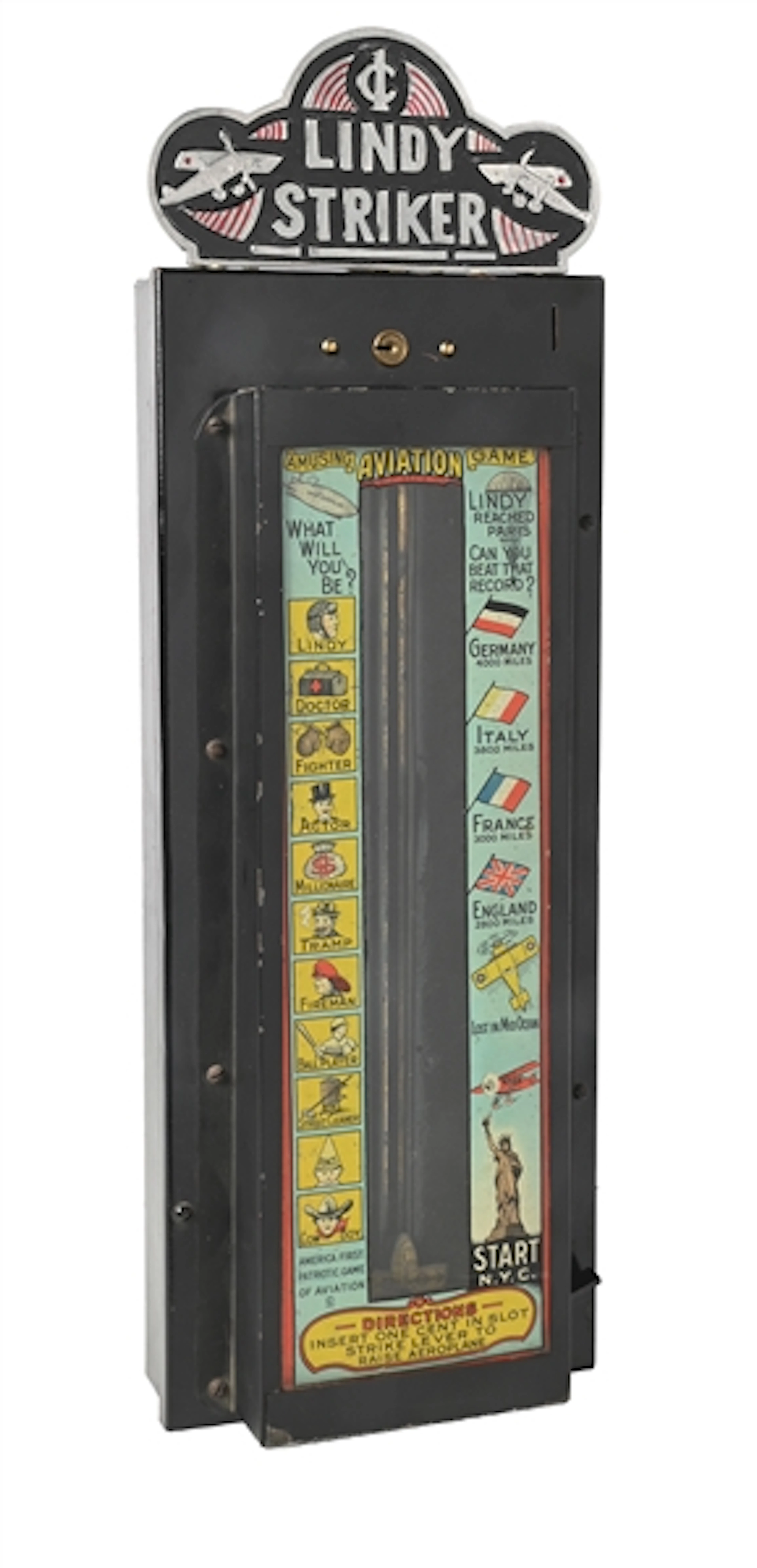 1¢ MADORSKY CO. LINDY STRIKER WALL HANGING ARCADE GAME