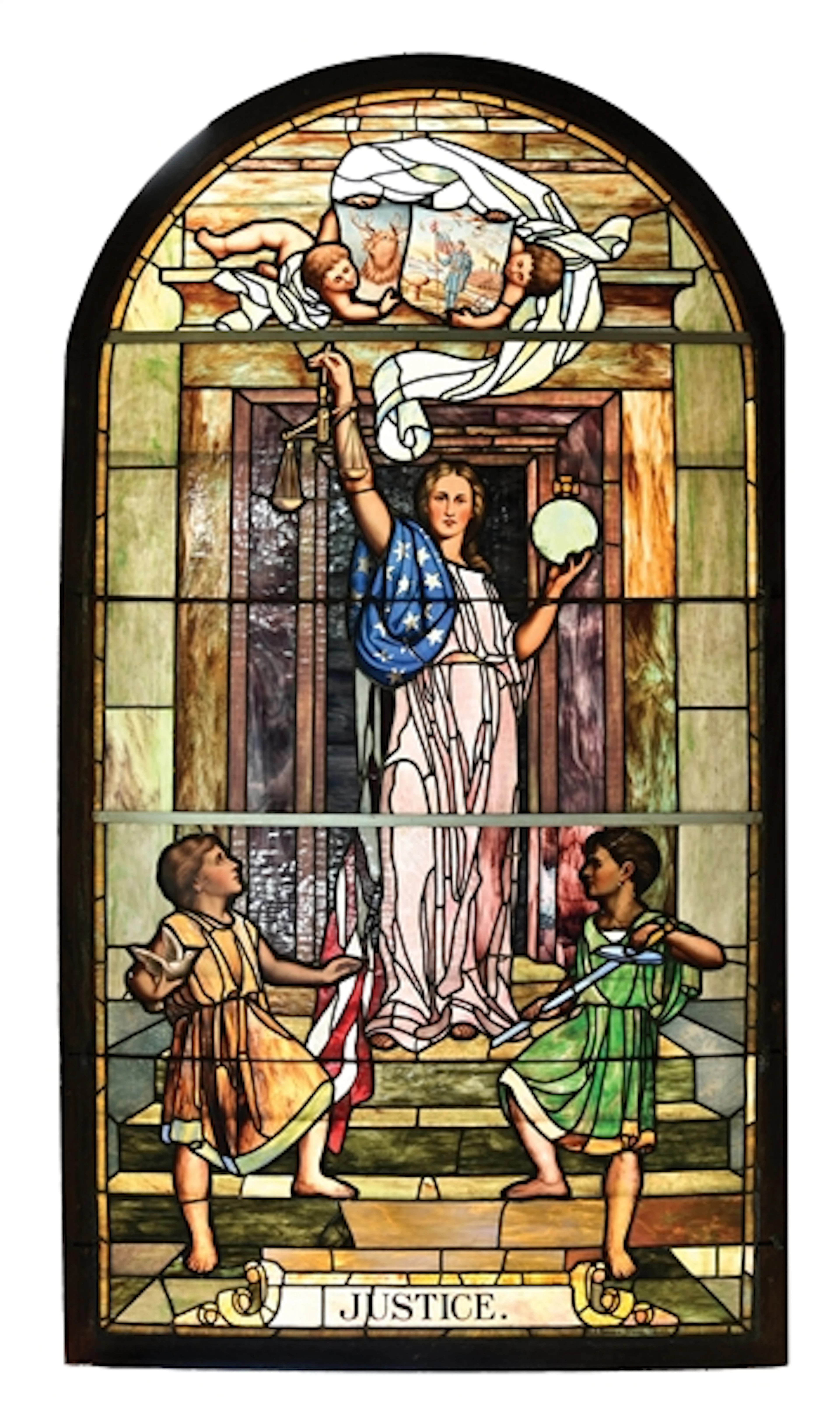 MONUMENTAL STAINED GLASS WINDOW BY JOHN J. KINSELLA, CHICAGO