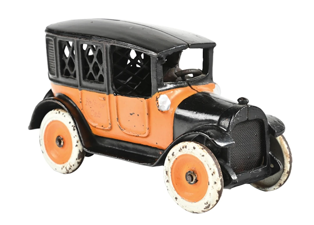 ARCADE MFG. CO. CAST IRON YELLOW TAXI CAB BANK