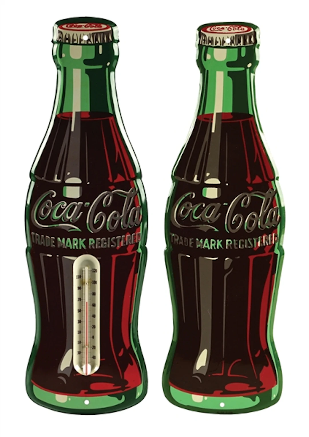 COLLECTION OF 2: COCA-COLA BOTTLE SIGN AND THERMOMETER