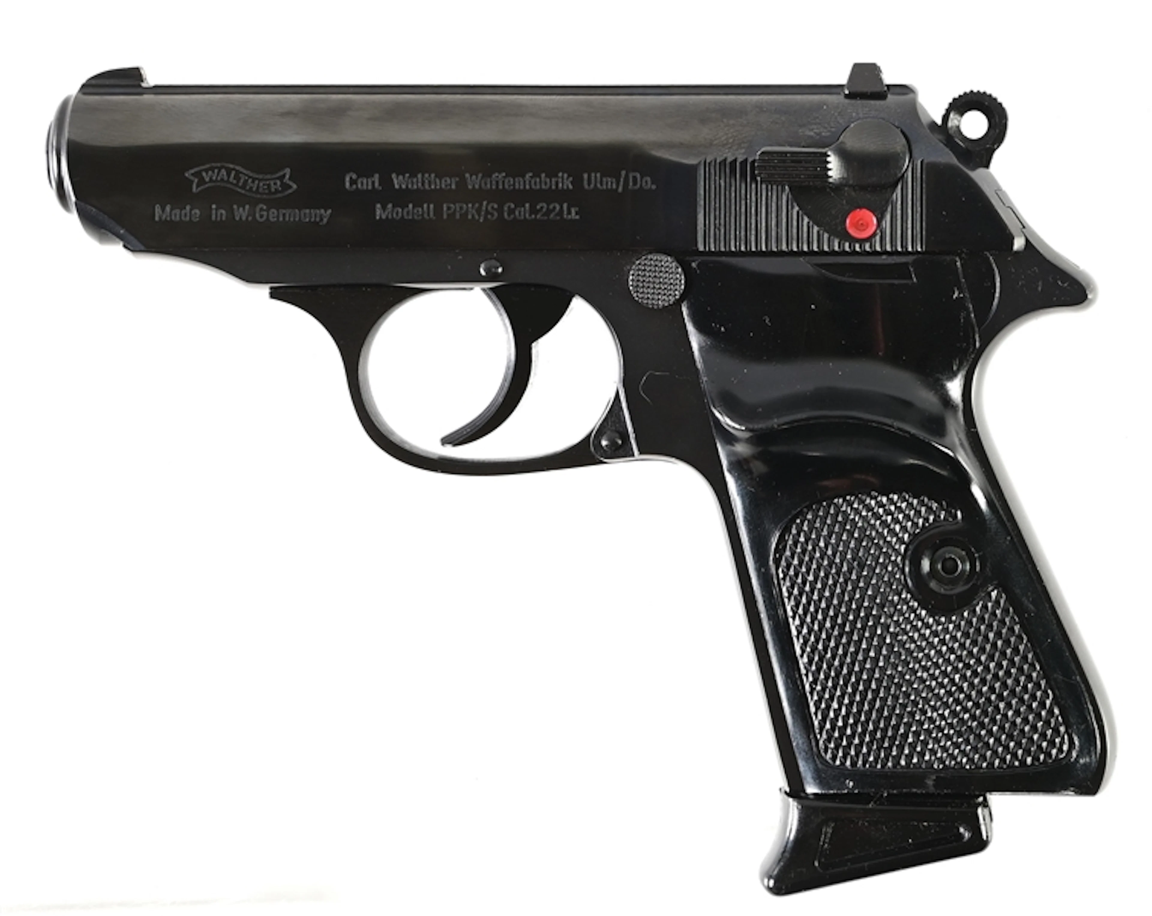 (C) INTERARMS GERMAN WALTHER PPK/S .22 SEMI-AUTOMATIC PISTOL WITH CASE.