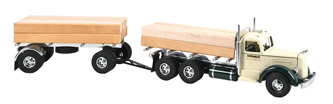 SMITH MILLER CREAM/GREEN TRUCK & TRAILER LUMBER LOAD W/ BOX