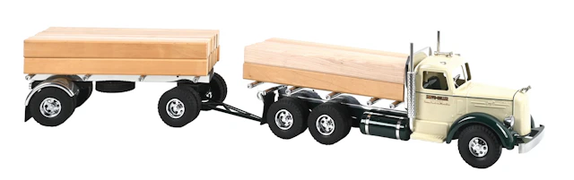 SMITH MILLER CREAM/GREEN TRUCK & TRAILER LUMBER LOAD W/ BOX