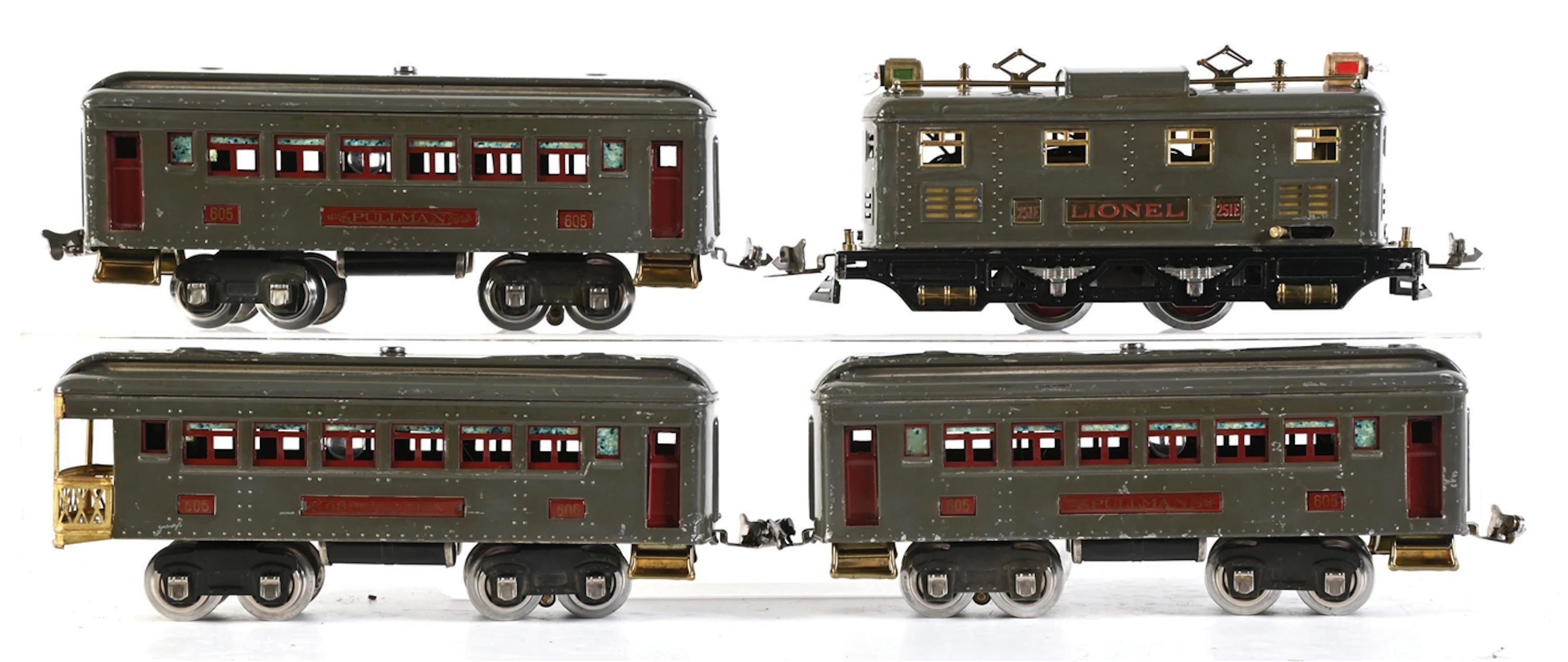 PRE-WAR LIONEL O-GA. TINPLATE NO. 251E PASSENGER SET