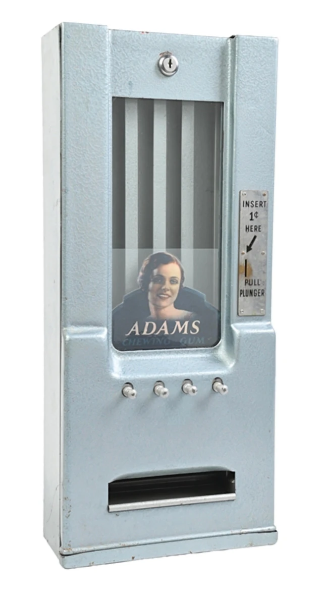 WALL HANGING ADAMS TAB GUM VENDING MACHINE