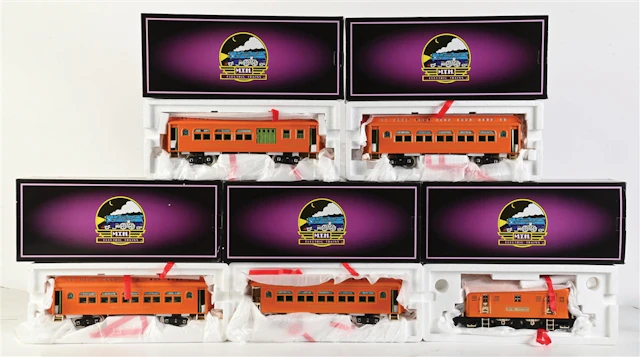 MTH STANDARD GA. NO. 9E ELECTRIC LOCOMOTIVE AND 4-CAR PASSENGER SET