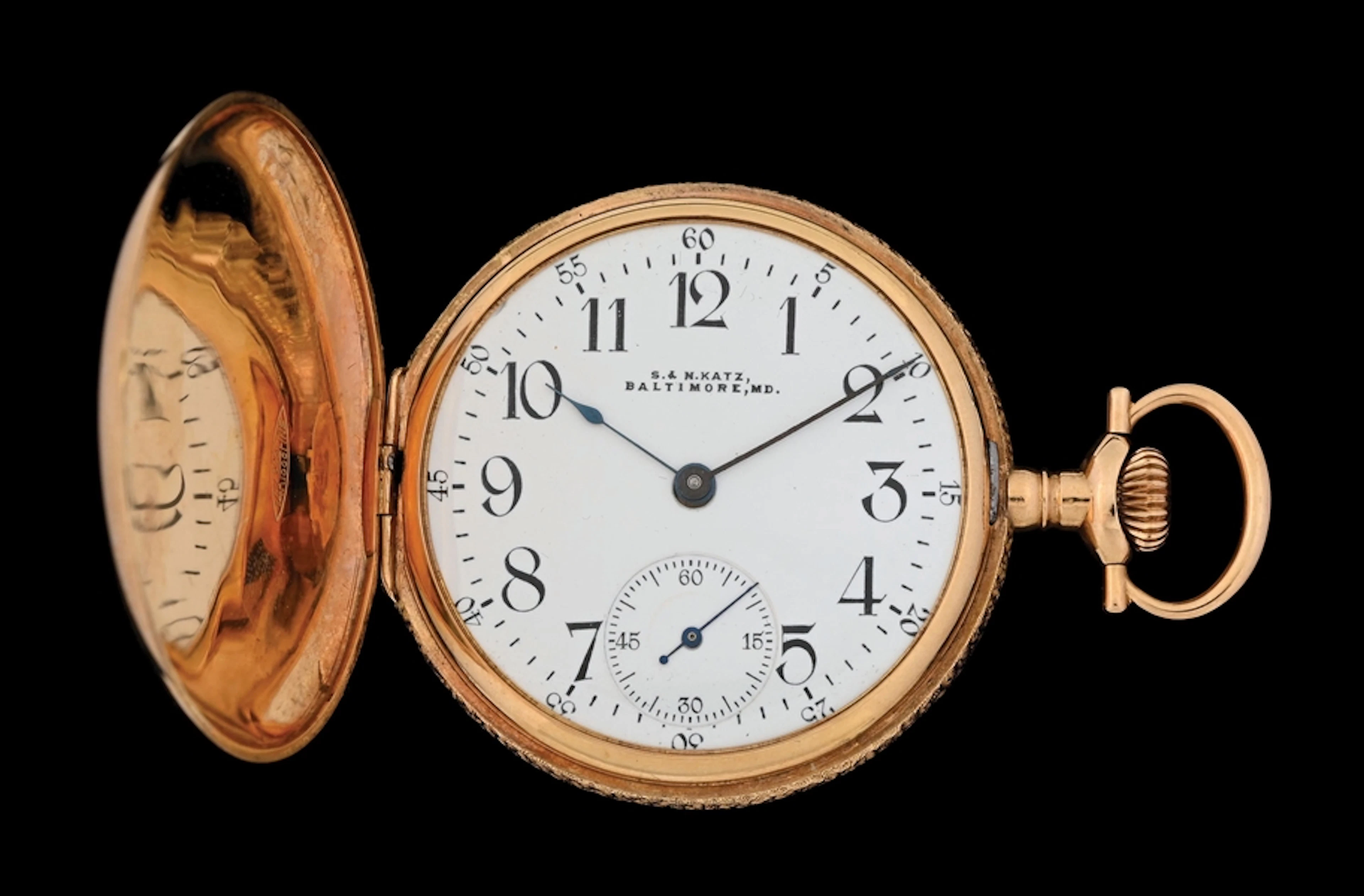 14K MULTI-COLOR GOLD PRIVATE LABEL WALTHAM H/C POCKET WATCH