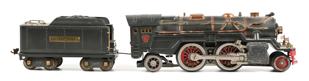LOT OF 2: LIONEL STD-GA. 385E STEAM LOCO & TENDER