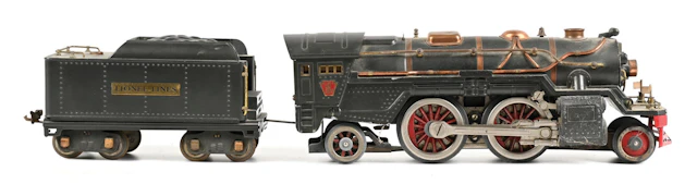 LOT OF 2: LIONEL STD-GA. 385E STEAM LOCO & TENDER