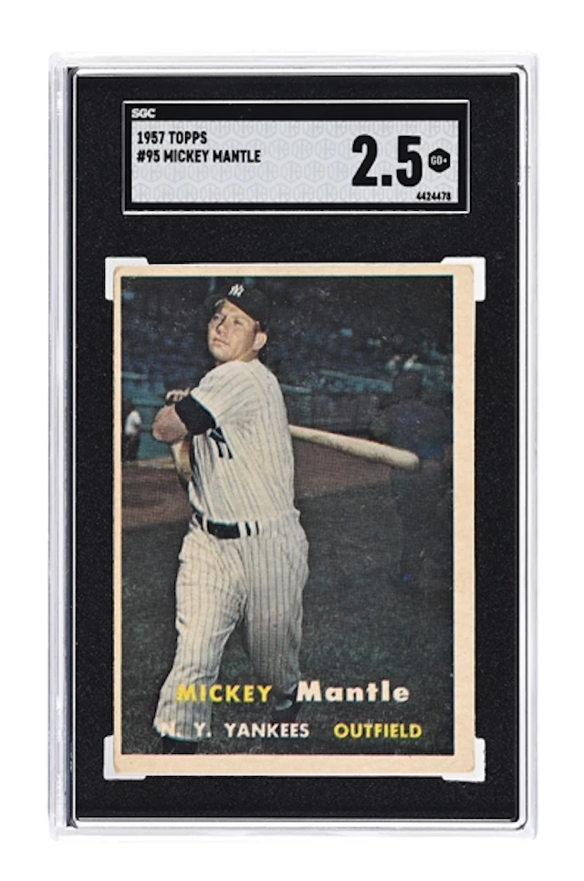 1957 TOPPS #95 MICKEY MANTLE SGC 2.5.