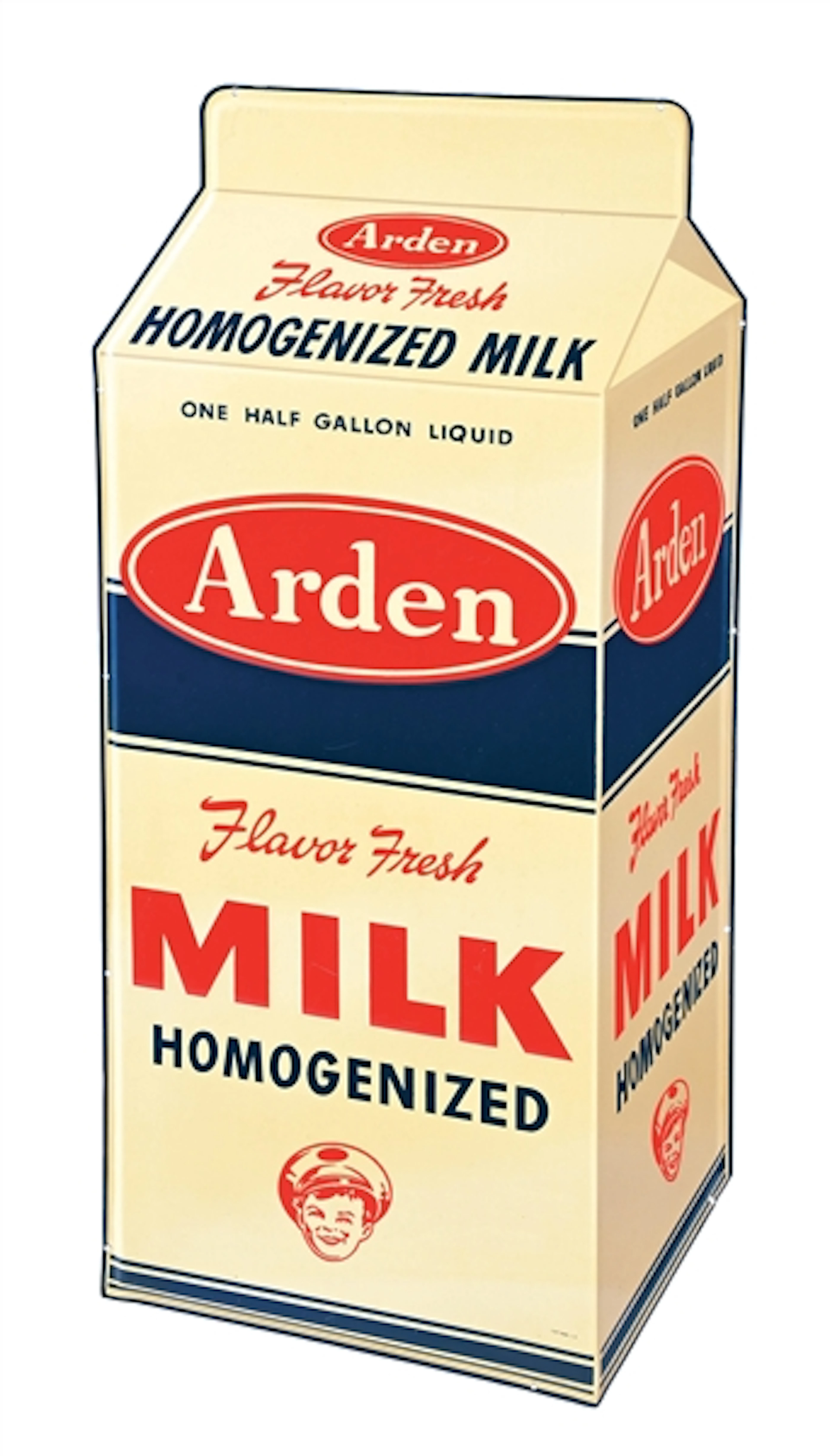 OUTSTANDING ARDEN FLAVOR FRESH MILK EMBOSSED TIN SIGN AGS 92