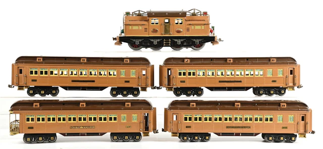 LOT OF 5: LIONEL 408-E LOCO STATE SET IN 2-TONE BROWN