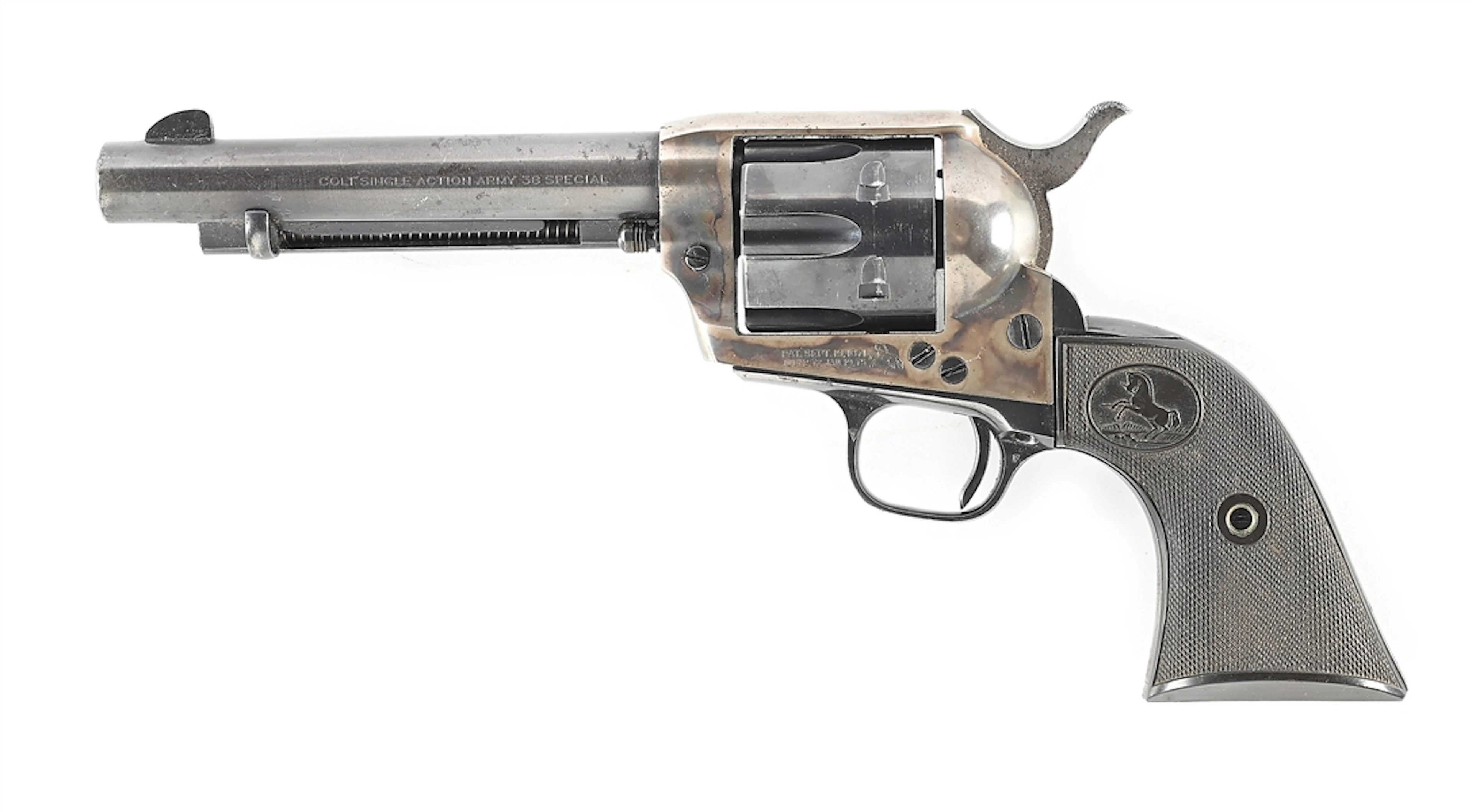 (C) SECOND GENERATION COLT SINGLE ACTION ARMY .38 SPECIAL REVOLVER (1956).