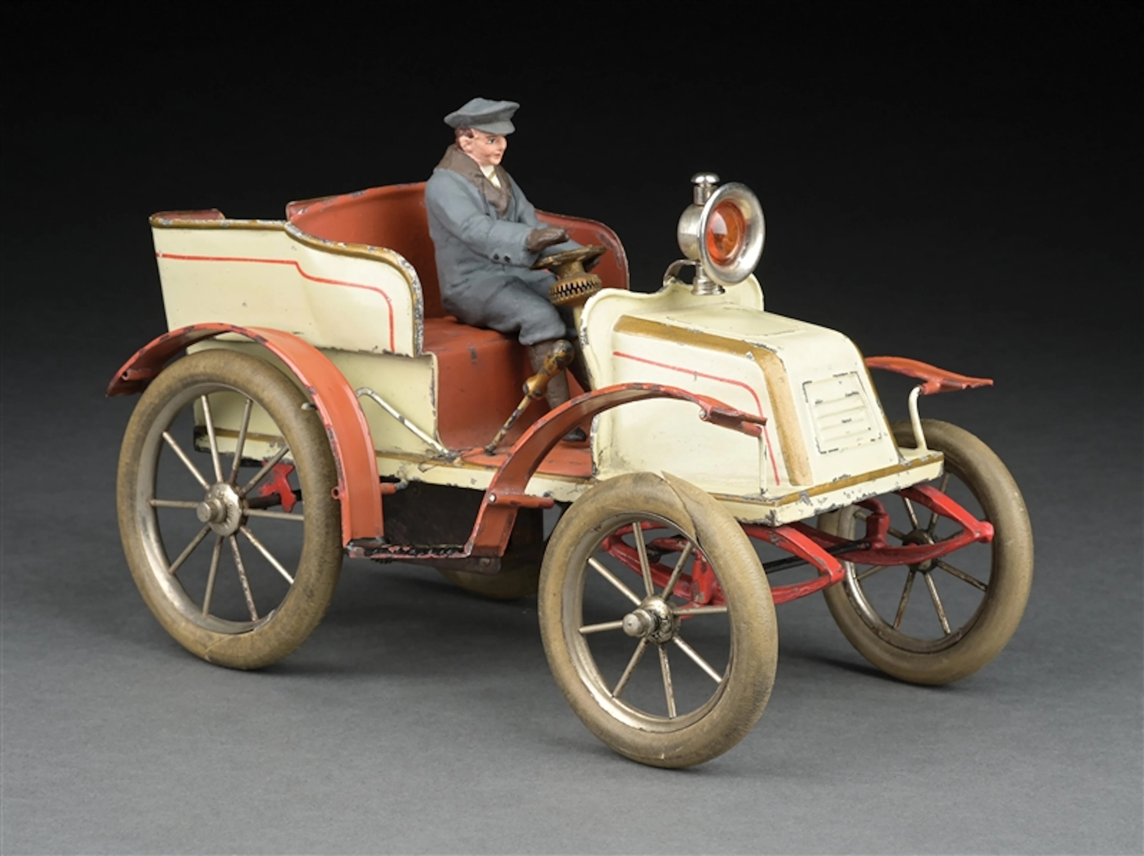 BING HAND-PAINTED CLOCKWORK-POWERED REAR DOOR 4-SEAT TOURING CAR